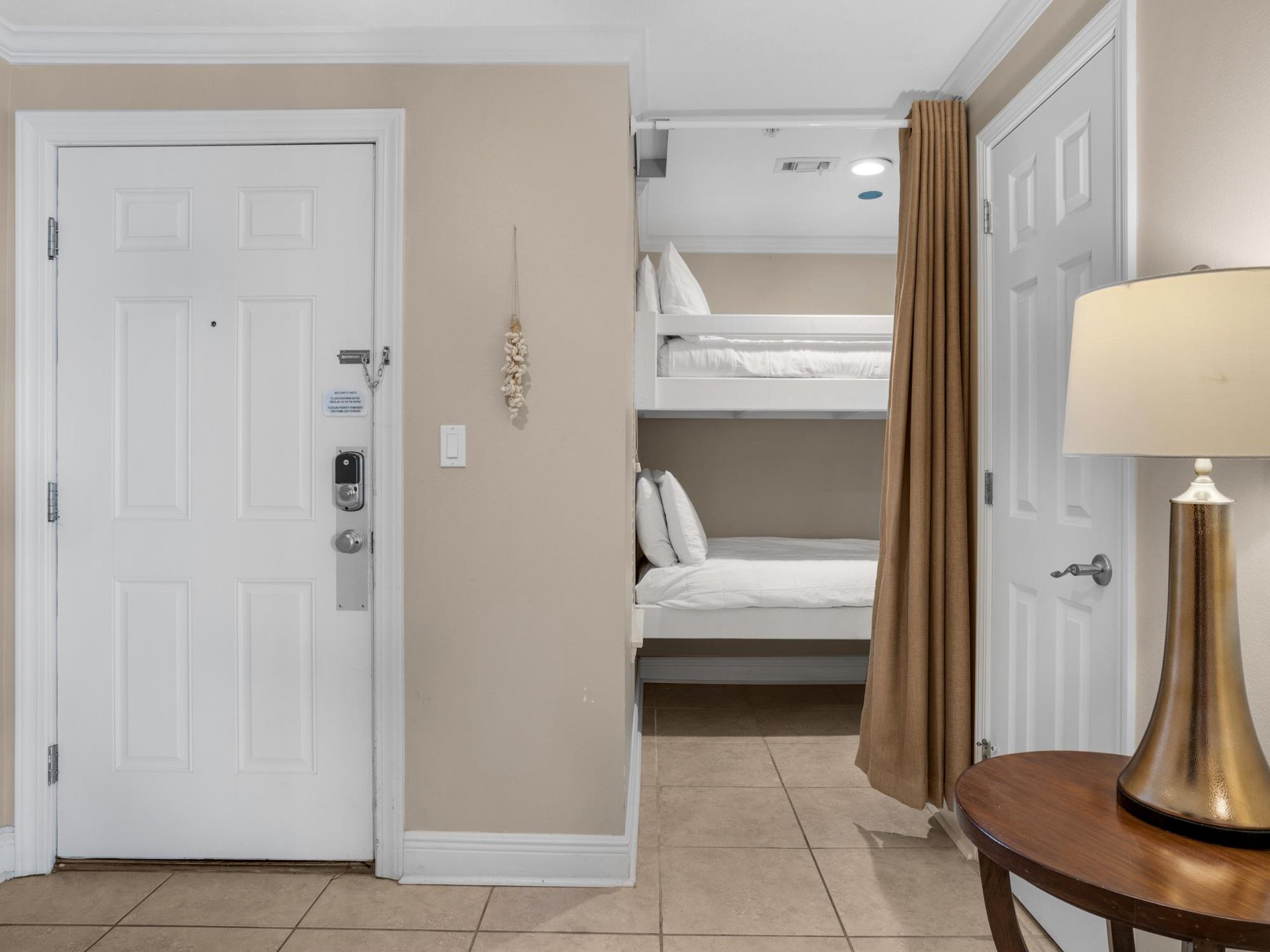 Bunk area with curtain for privacy  no TV