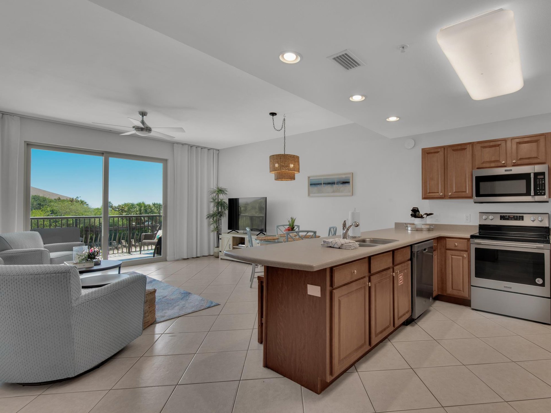 Open Concept Kitchen and Living Area