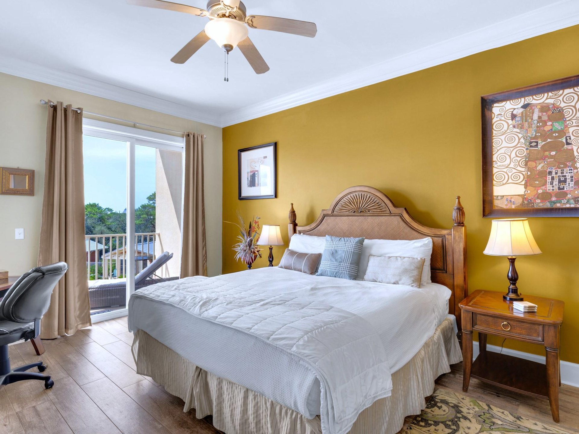 Primary Bedroom with King Bed and Balcony Access
