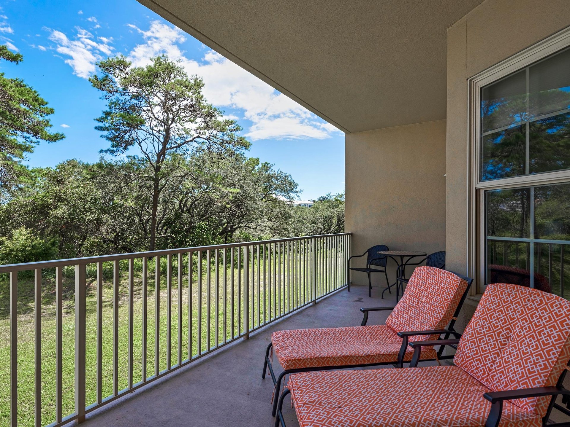 Balcony with relaxing preserve views great place to watch wildlife
