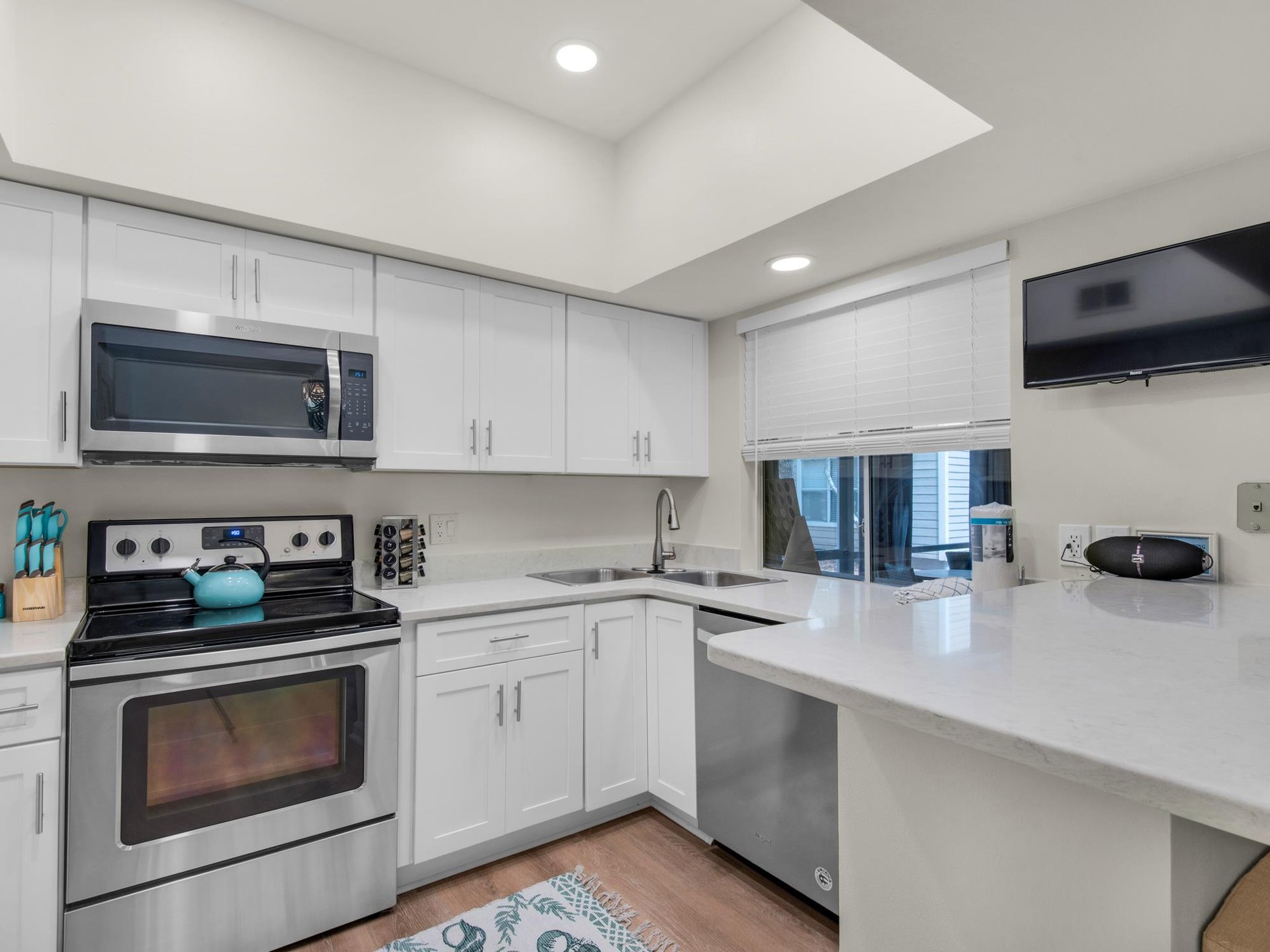 Kitchen with Flat Screen TV