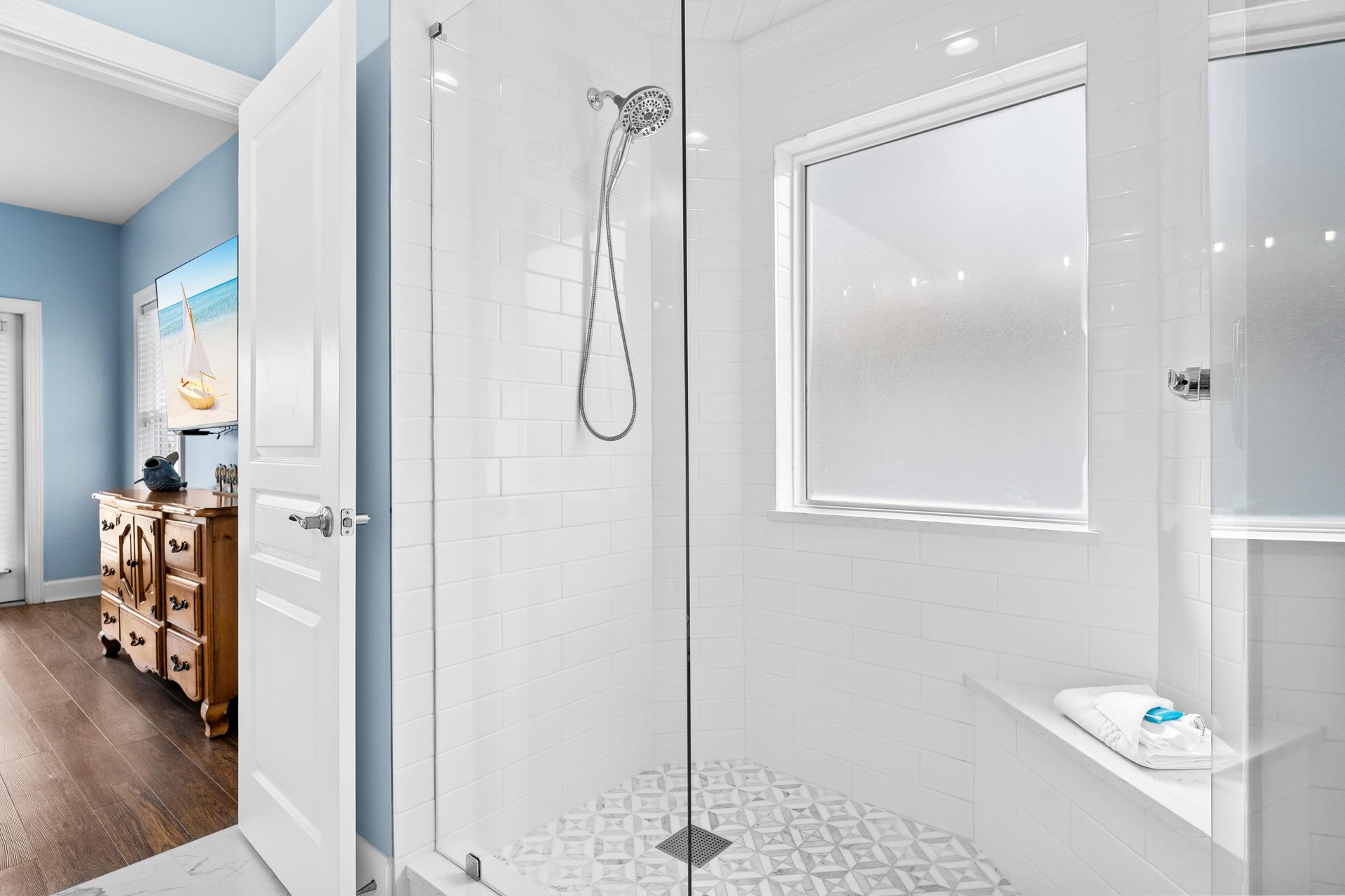 Walkin Shower in Primary Bathroom