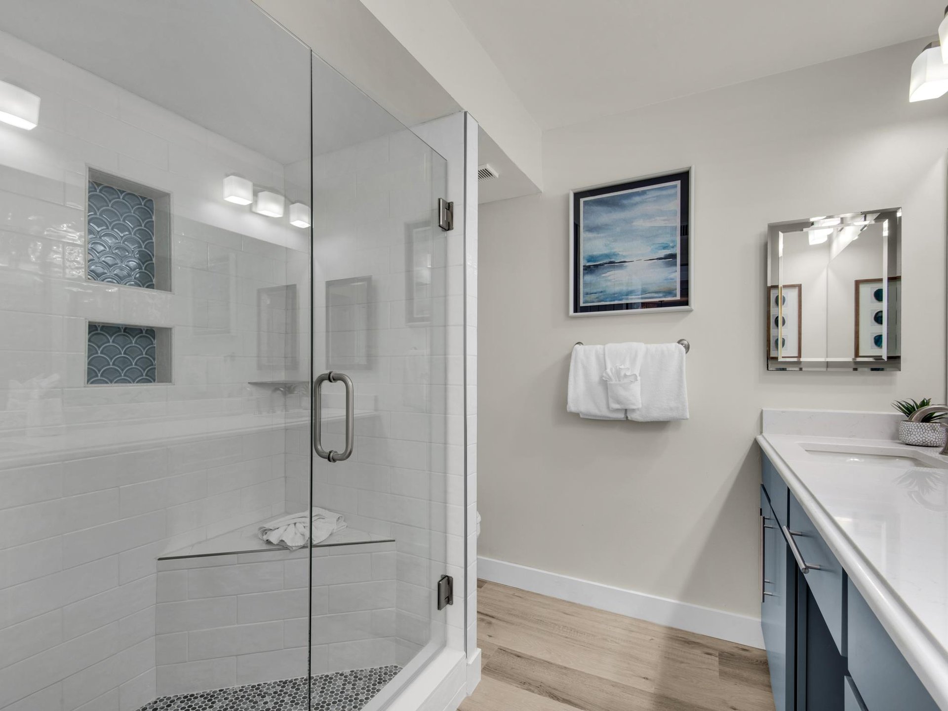 Walk in Shower in Primary Bathroom