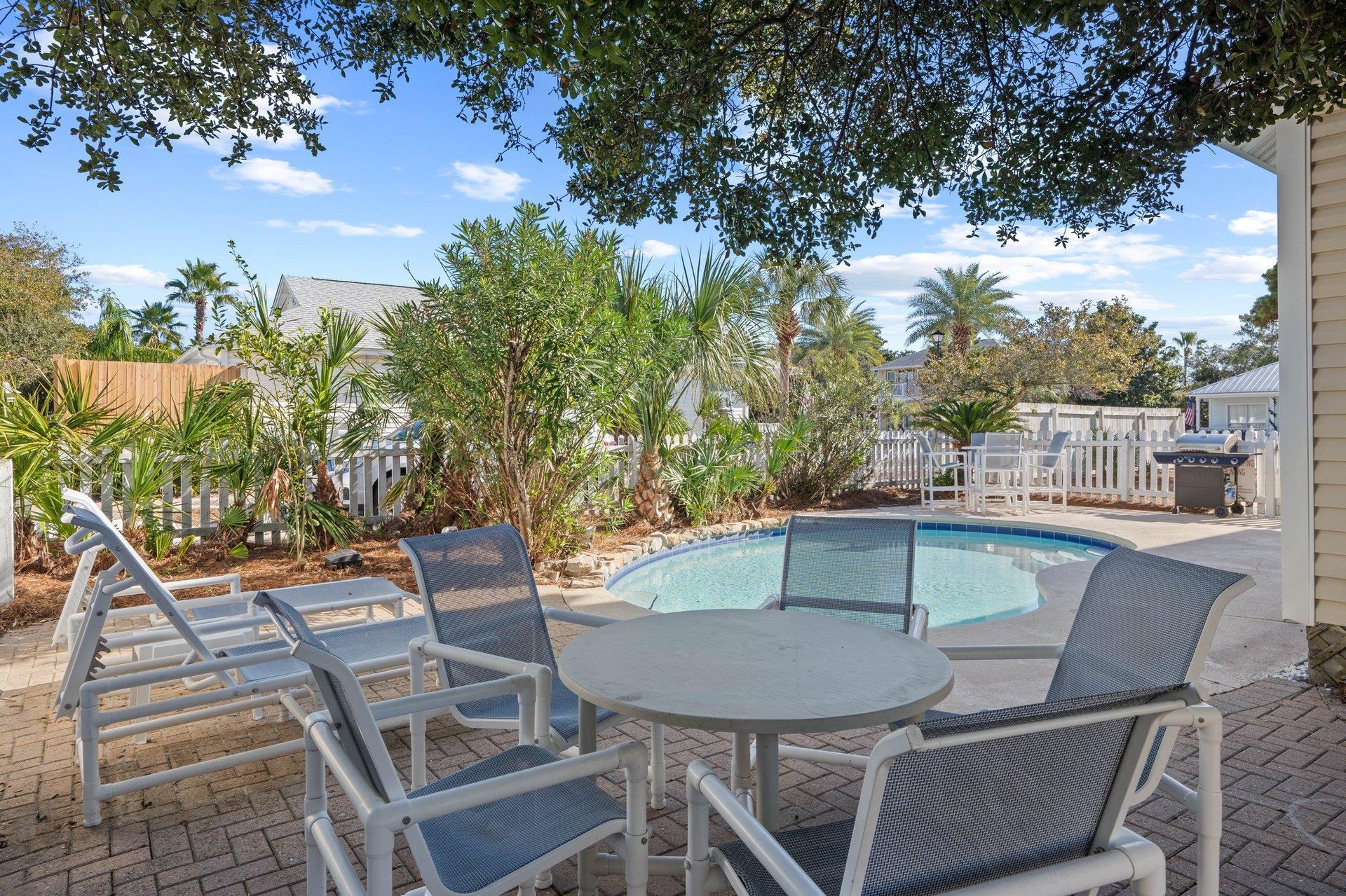 Relaxing outdoor pool area