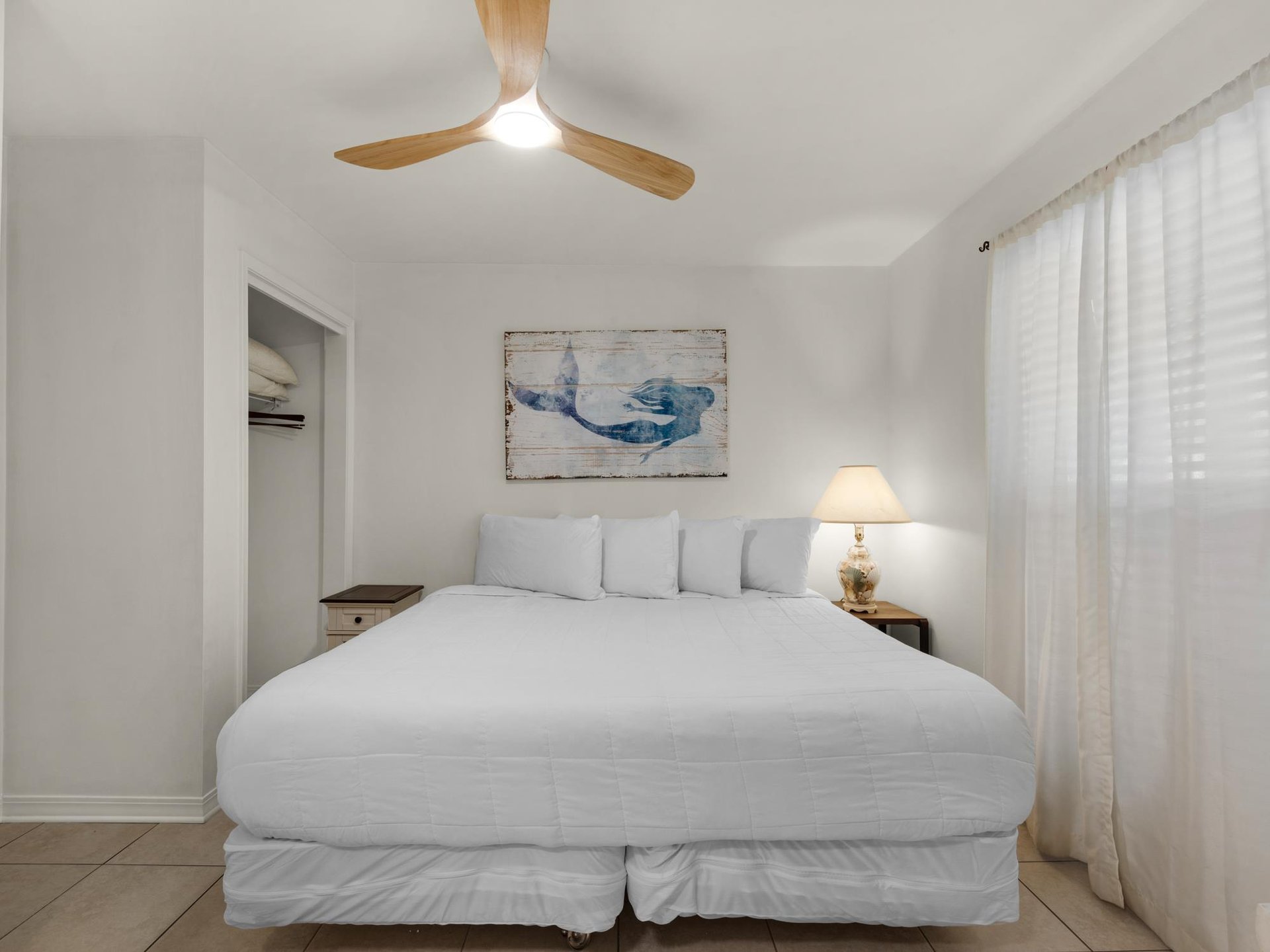 Primary bedroom with king bed