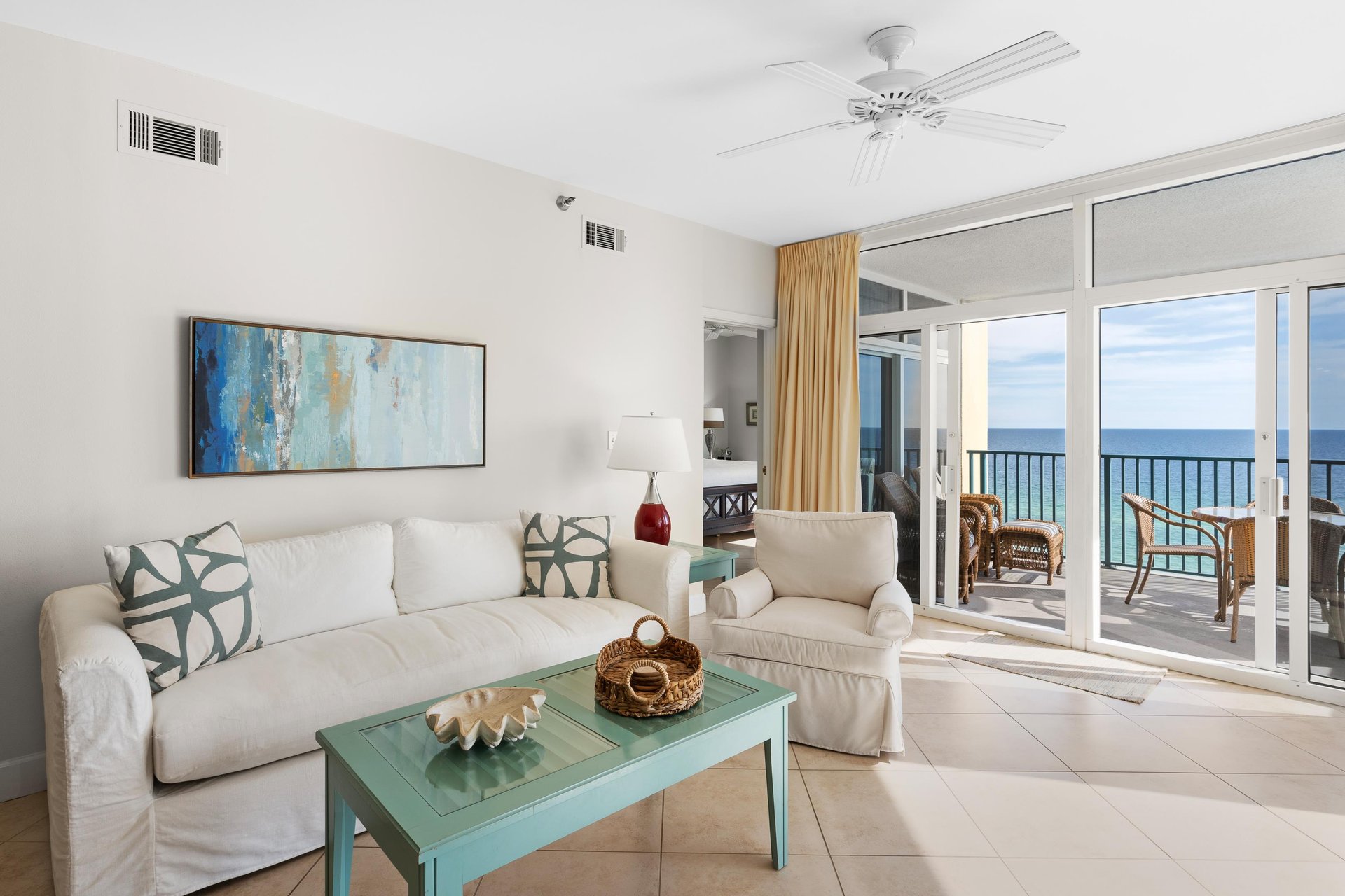 Living Room with Private Balcony