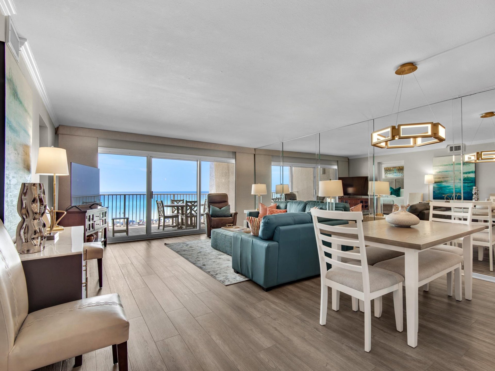 Living Area TV and Balcony