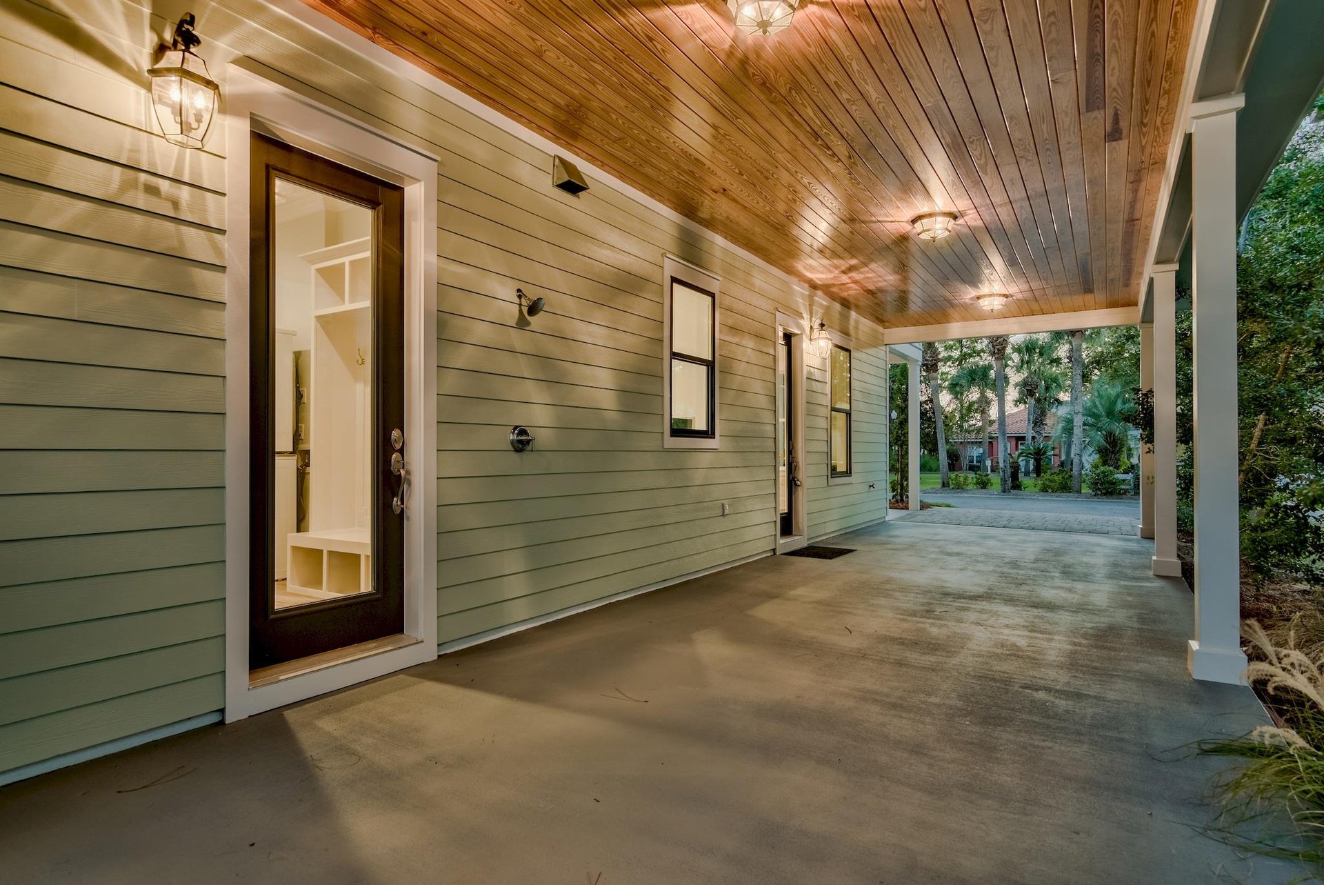 Parking area with space for four vehicles