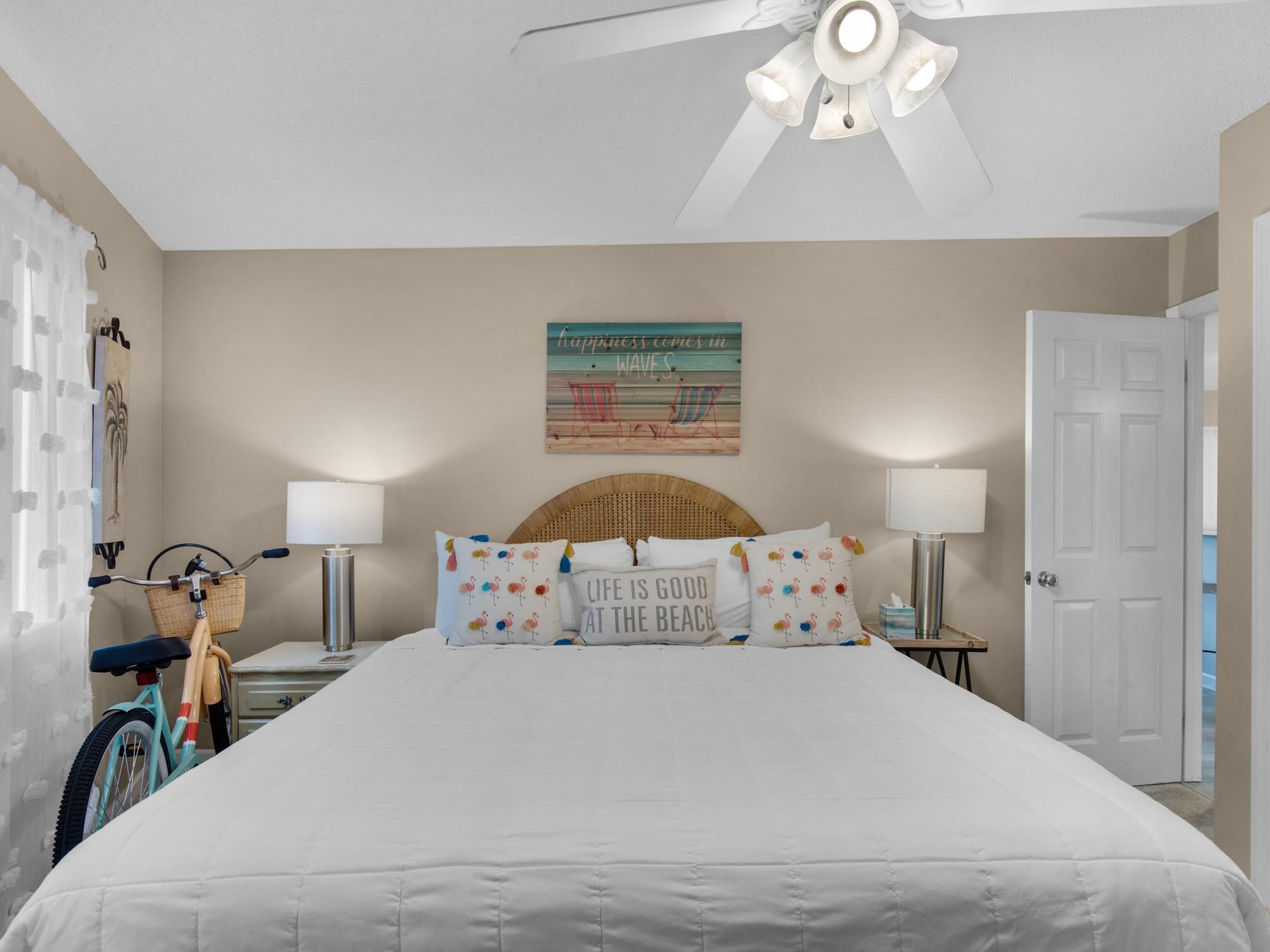 Primary bedroom with king bed