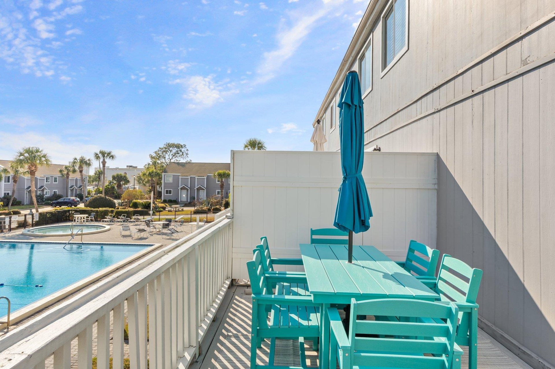 Balcony with Pool View