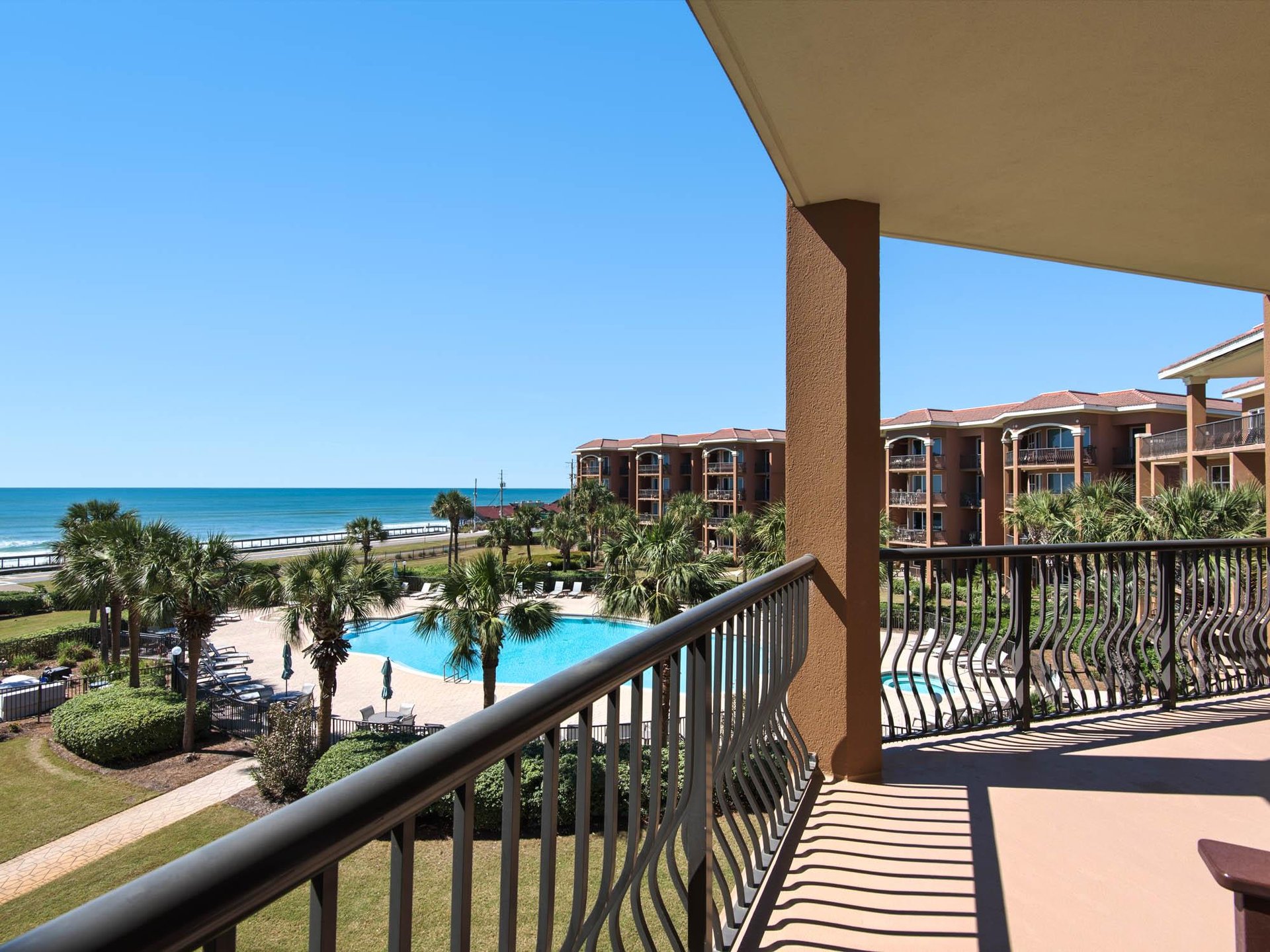 Enjoy the Gulf and Pool Views from the Private Balcony