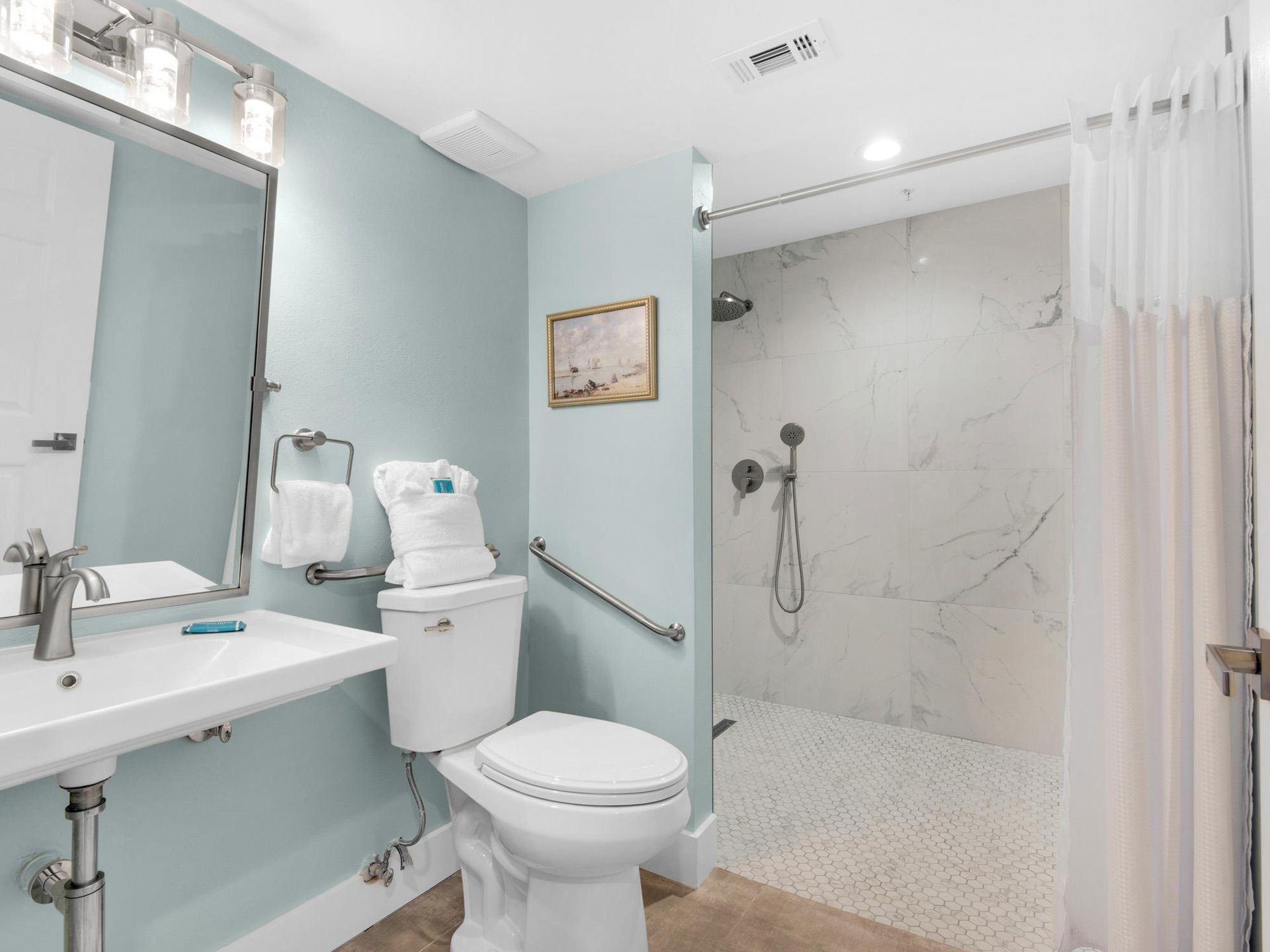 Bathroom with Handicap Friendly Shower