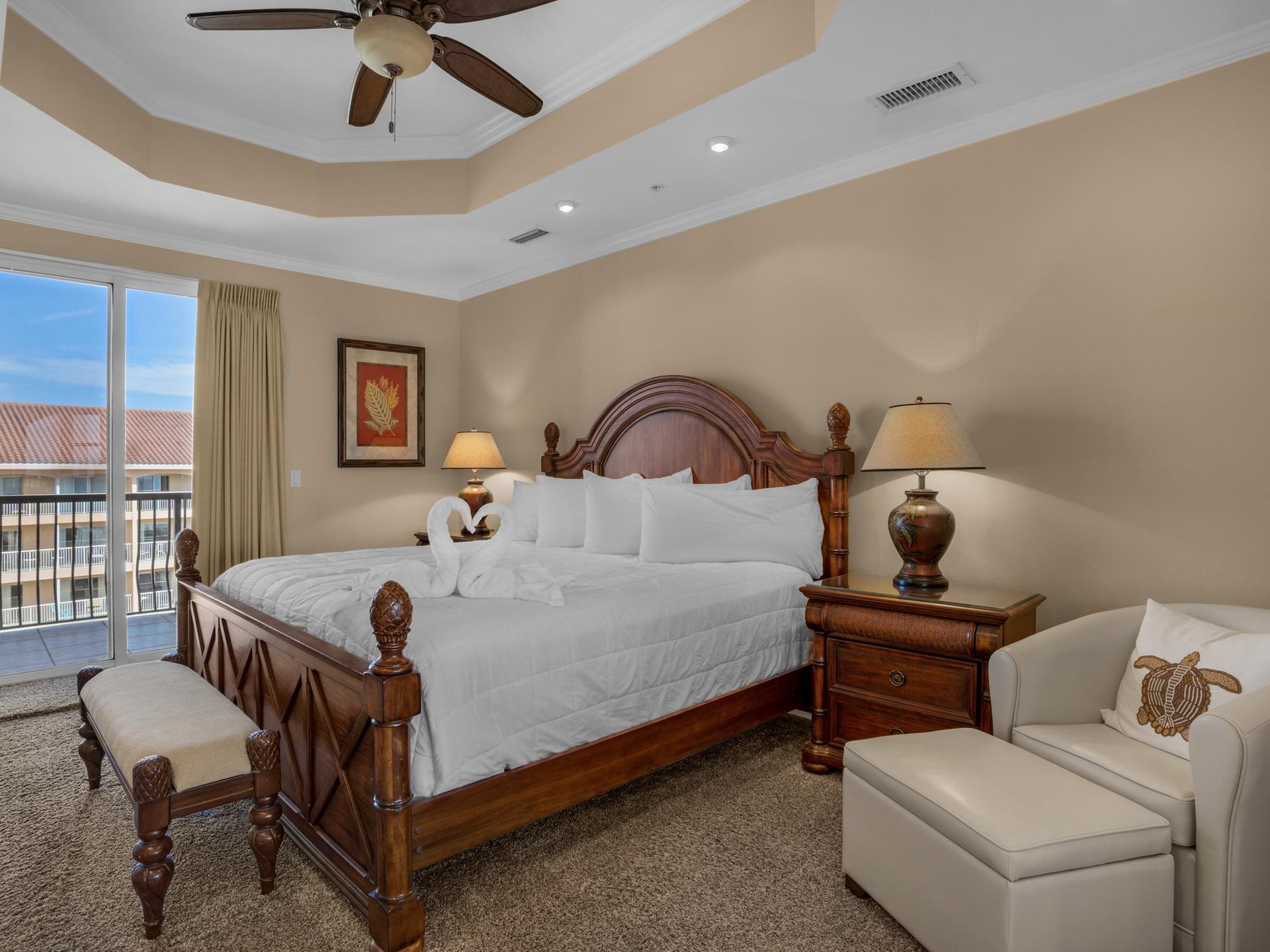 Bedroom 1 with Small Balcony