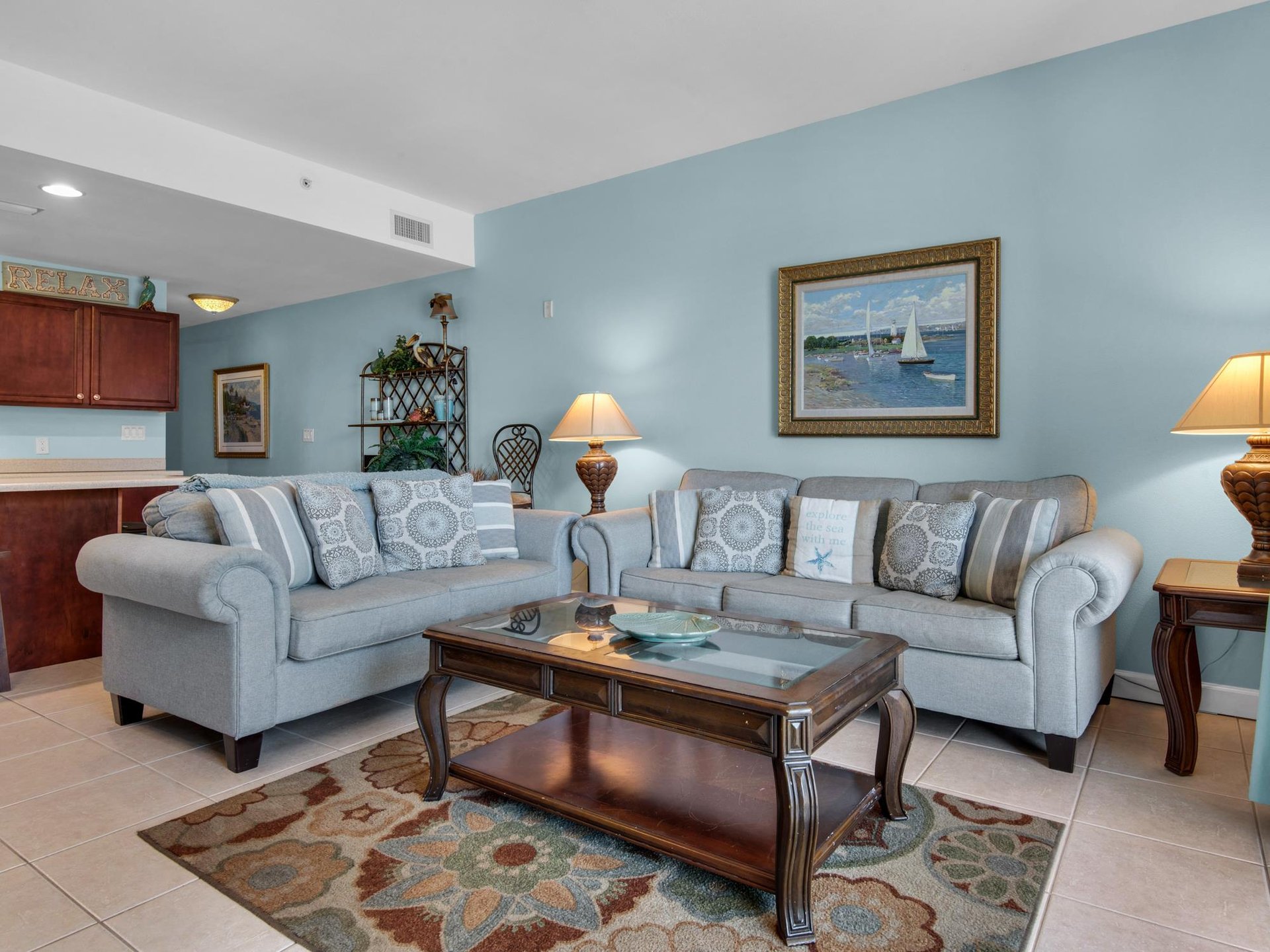 Open Living Area with Sleeper Sofa