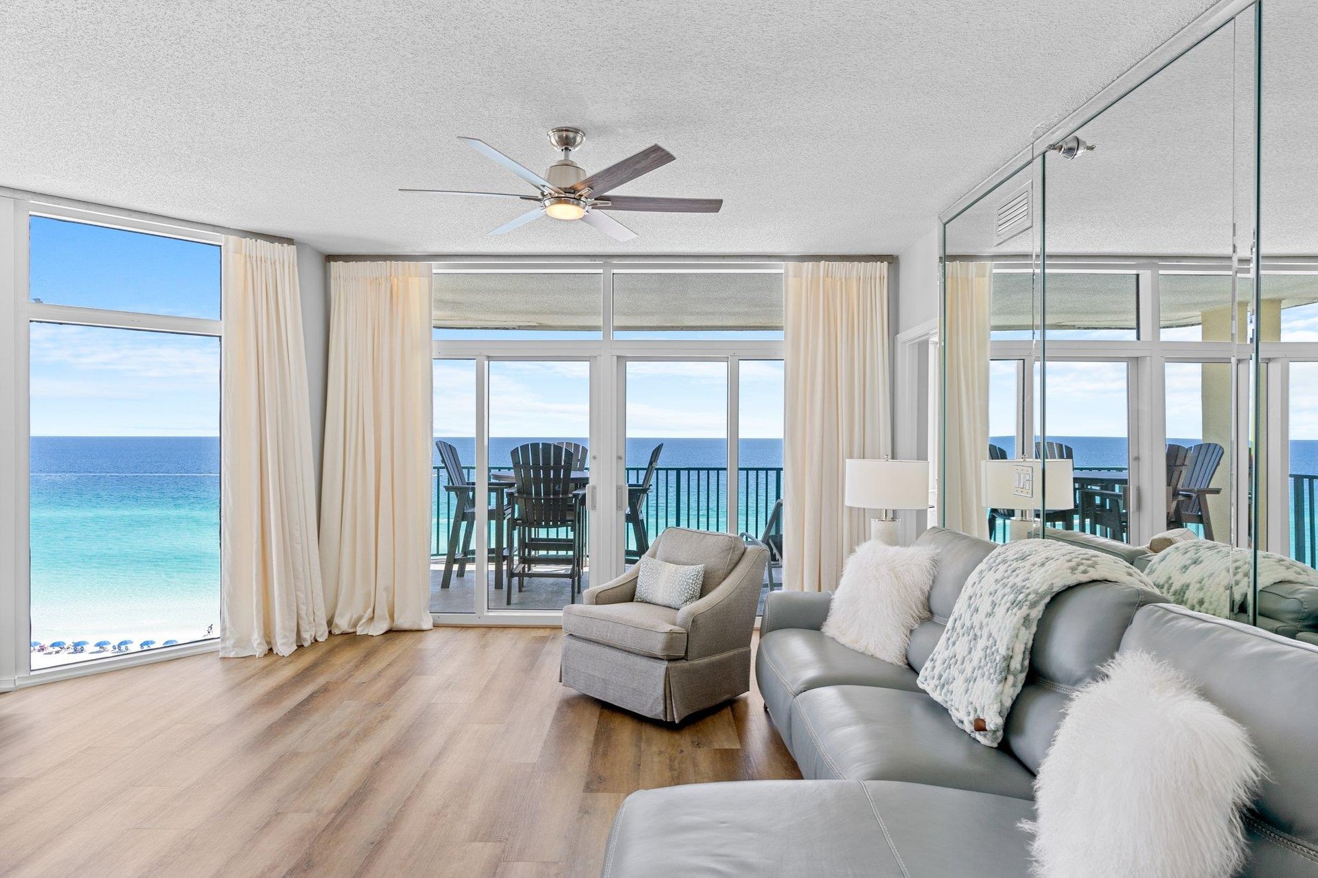 Living Area with Access to a Private Gulf Front Balcony