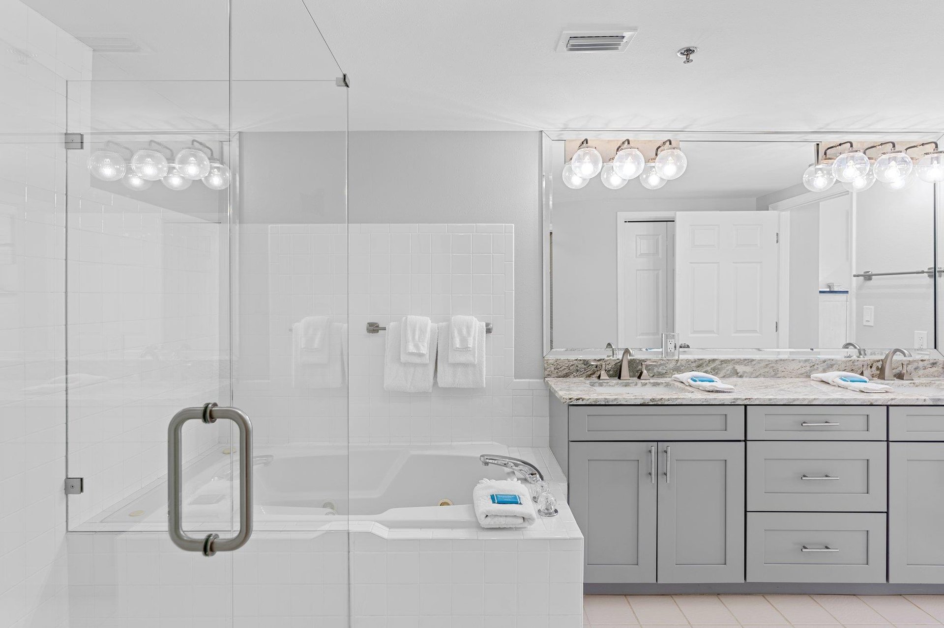 Primary Bathroom with Tub and Walkin Shower