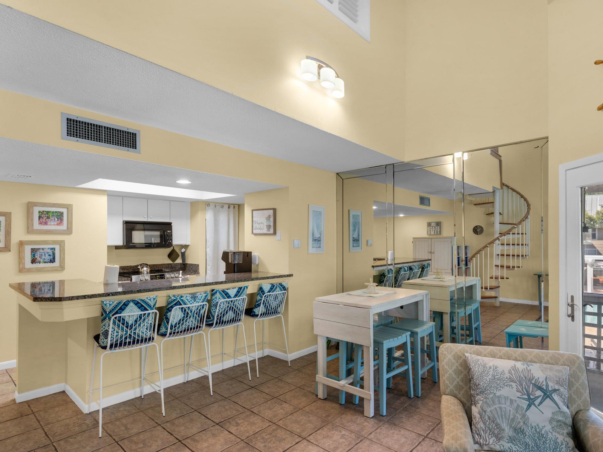 Dining Area and Extra Seating at Kitchen Bar