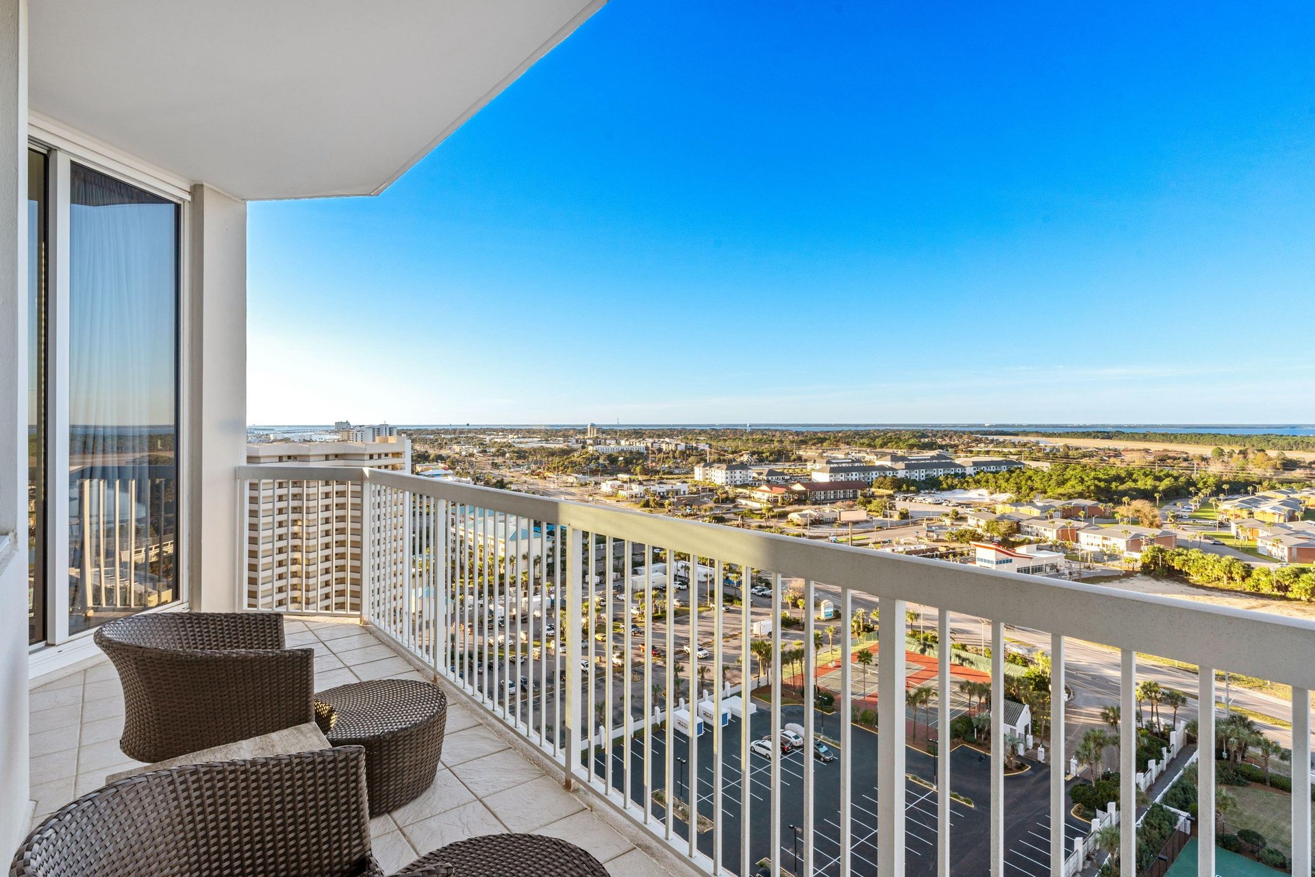 North Facing Balcony with Bay View