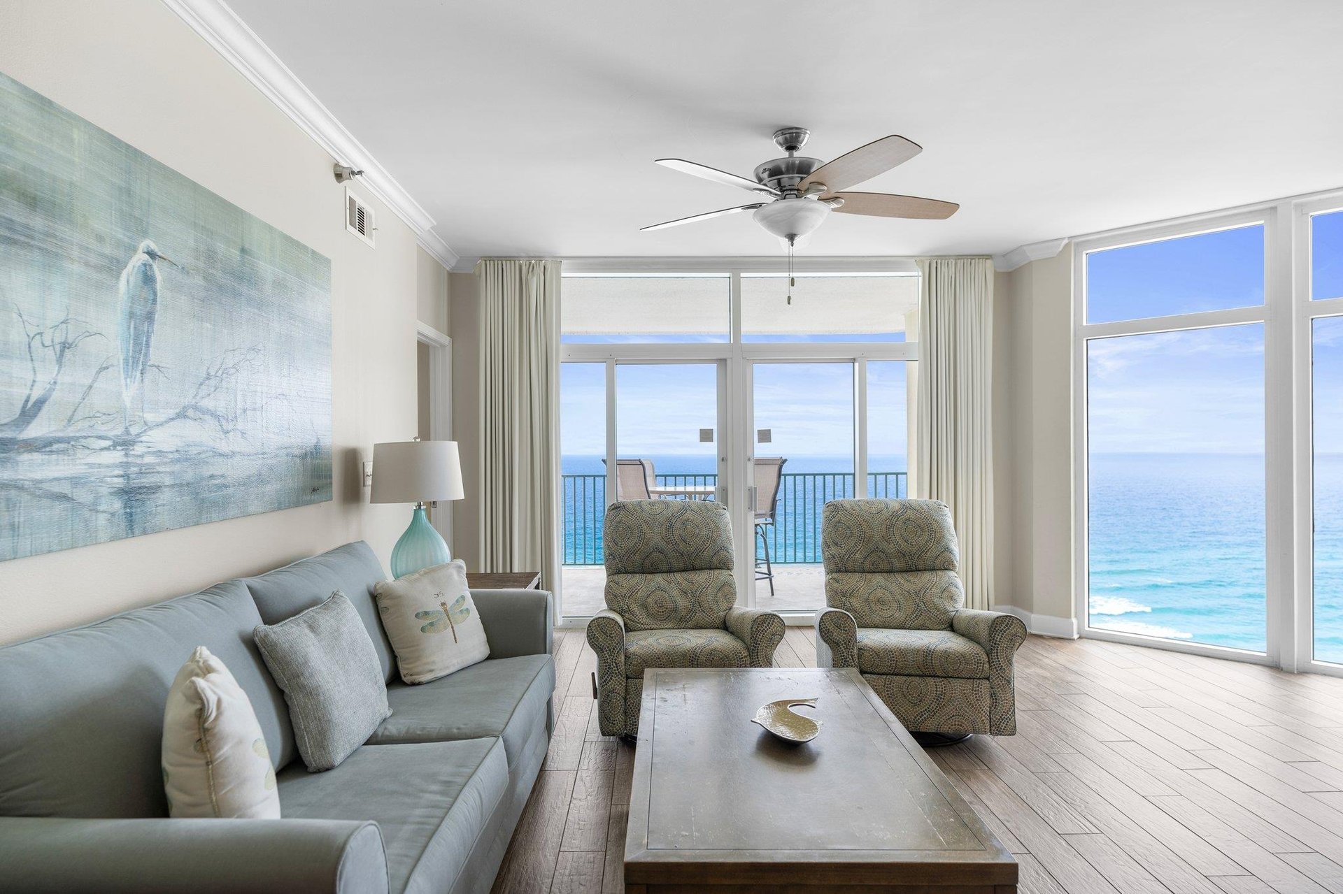 Living Area with Private Gulf Front Patio