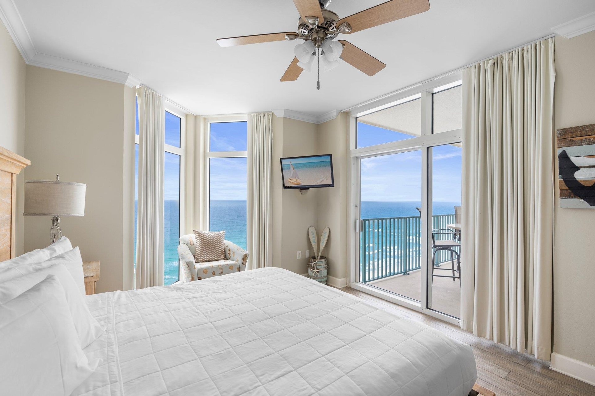 Private Balcony Access and Gulf View from Primary Bedroom