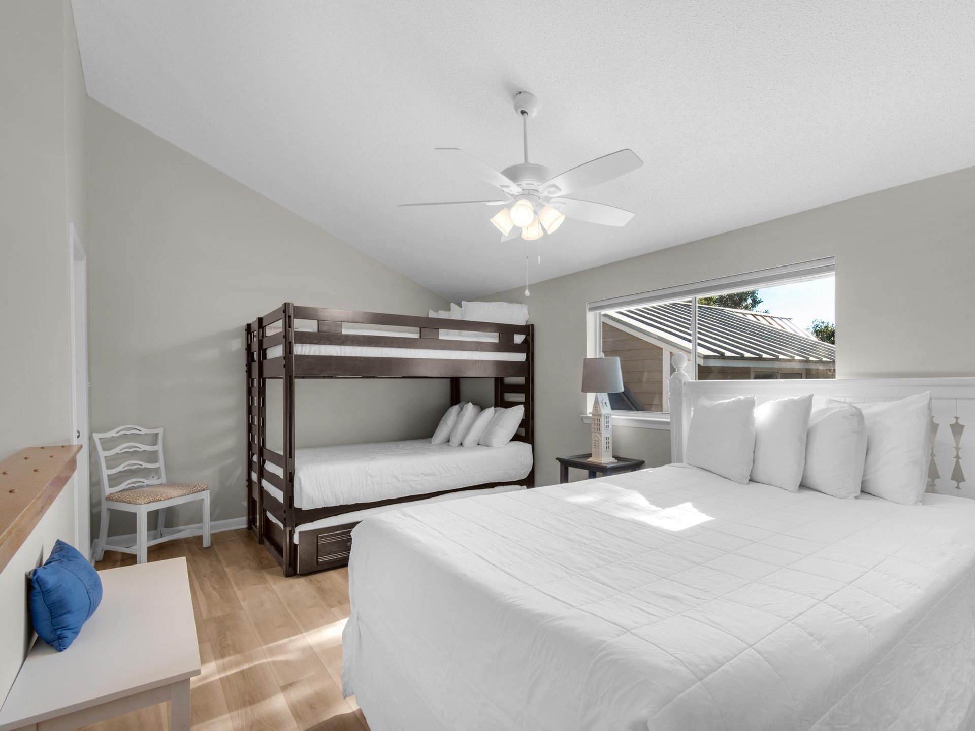 Bedroom 3 on 2nd fl with a Queen Bed and a Double over Double Bunk with a Trundle