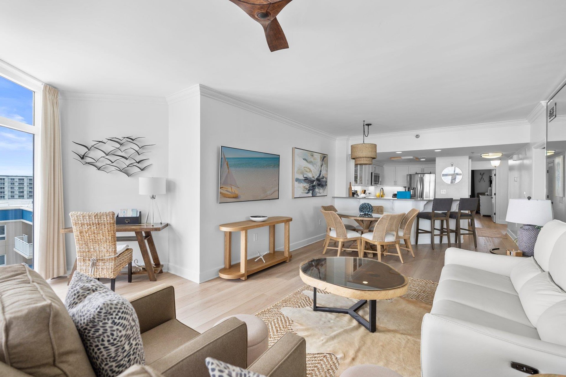 Living Area Open to Dining and Kitchen