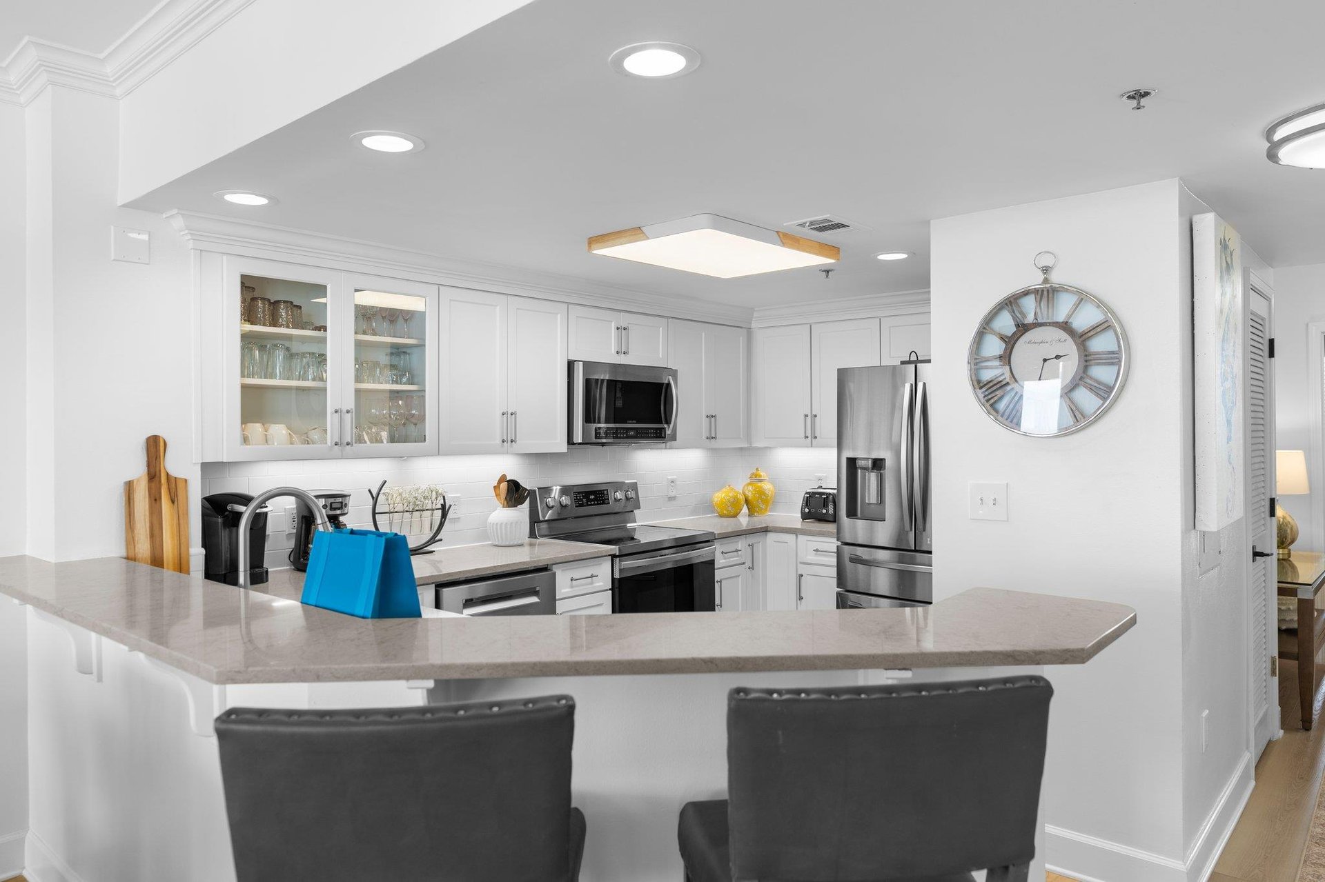 Open Kitchen with Bar Seating