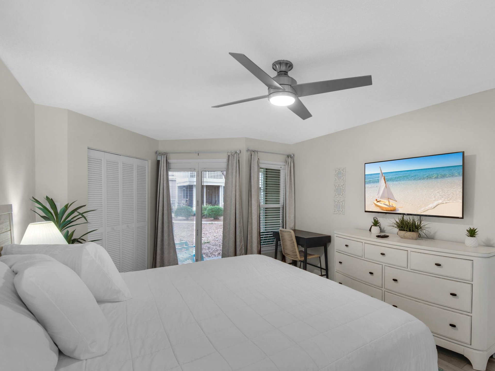 Flat Screen TV in Primary Bedroom