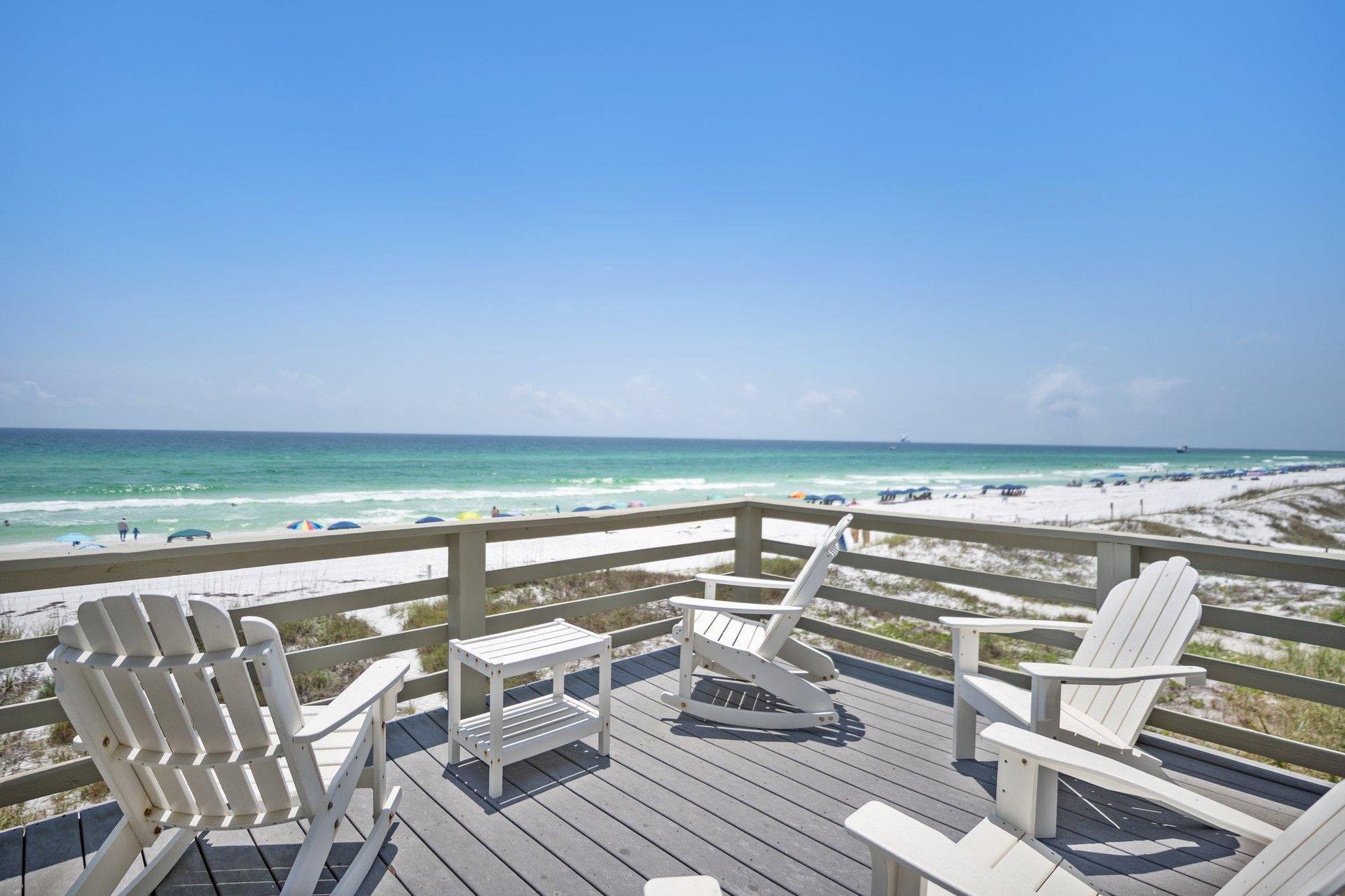 Private Deck Off Bedroom 2 with 2 Queen Beds