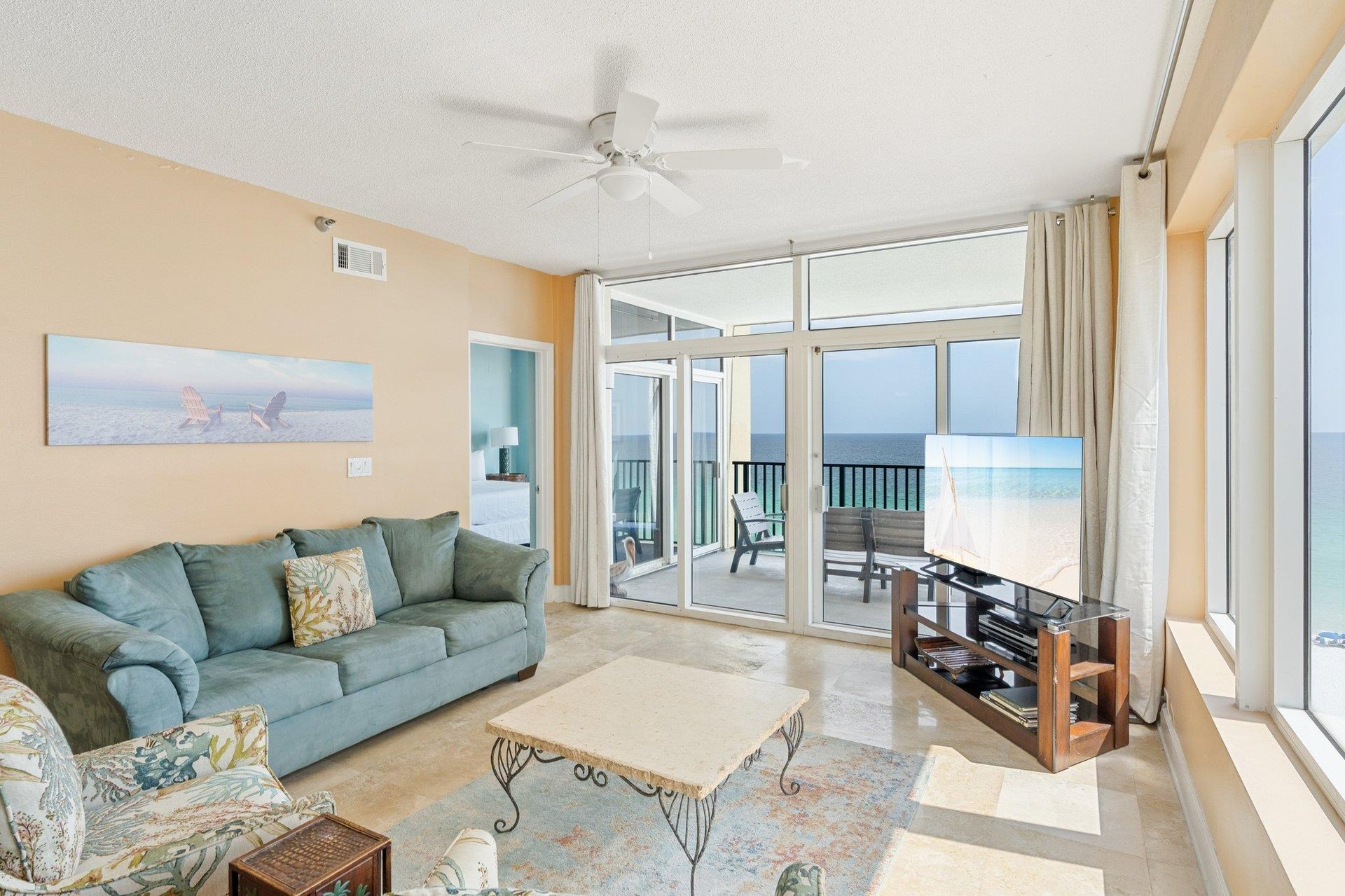 Private Balcony from Living Room and Primary Bedroom