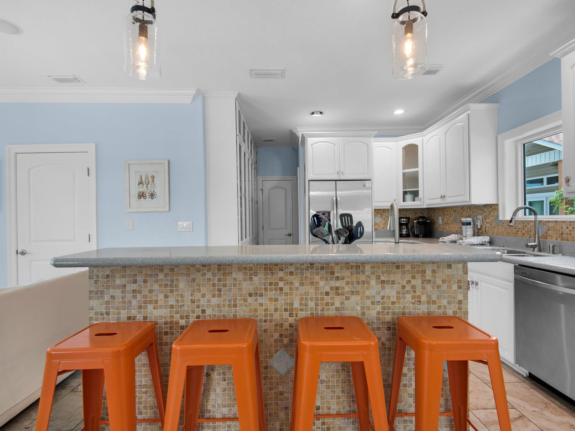 Kitchen with Bar Seating on Main Floor