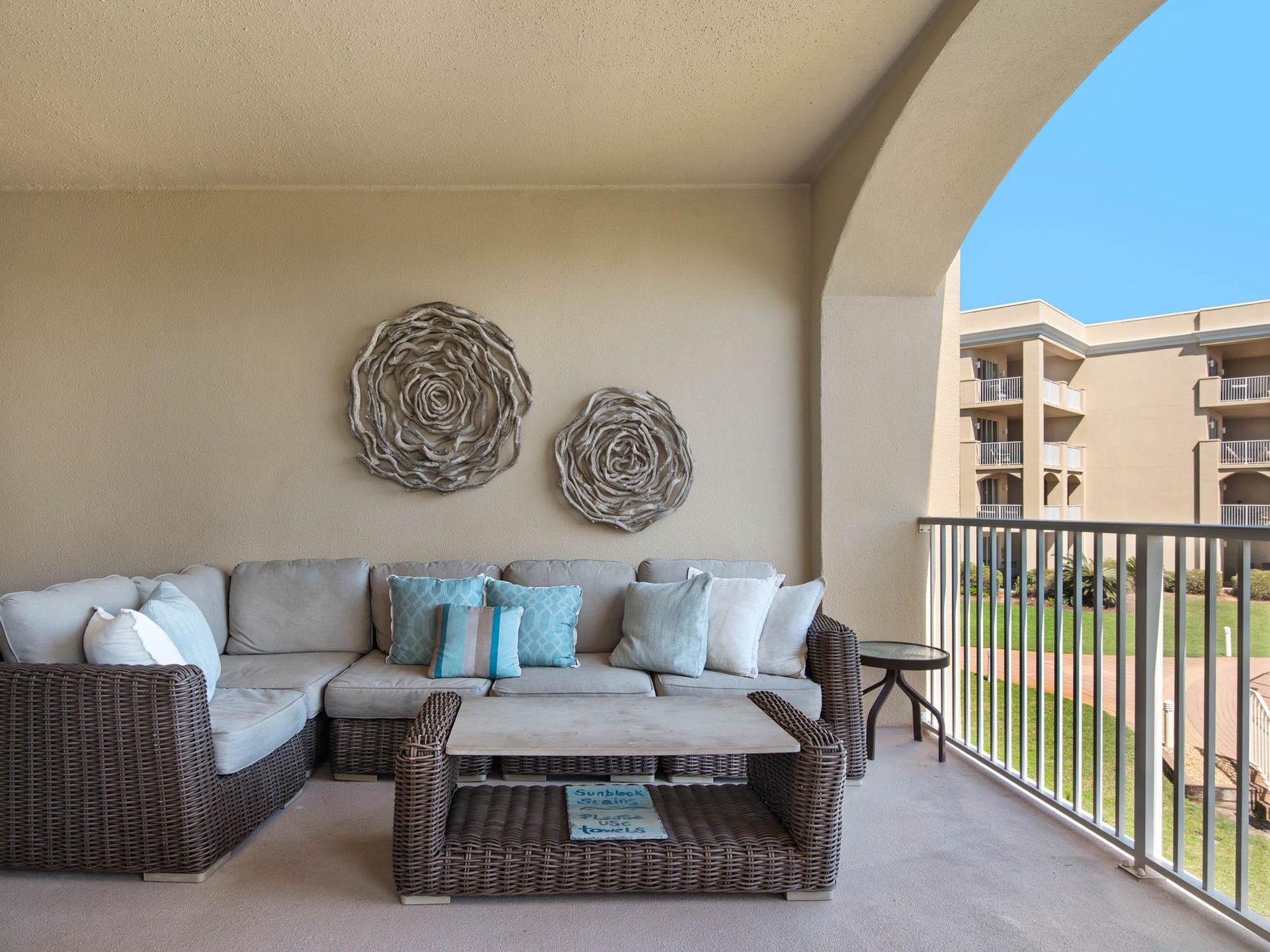 Watch your family at the pool while you sit comfortably in the shade
