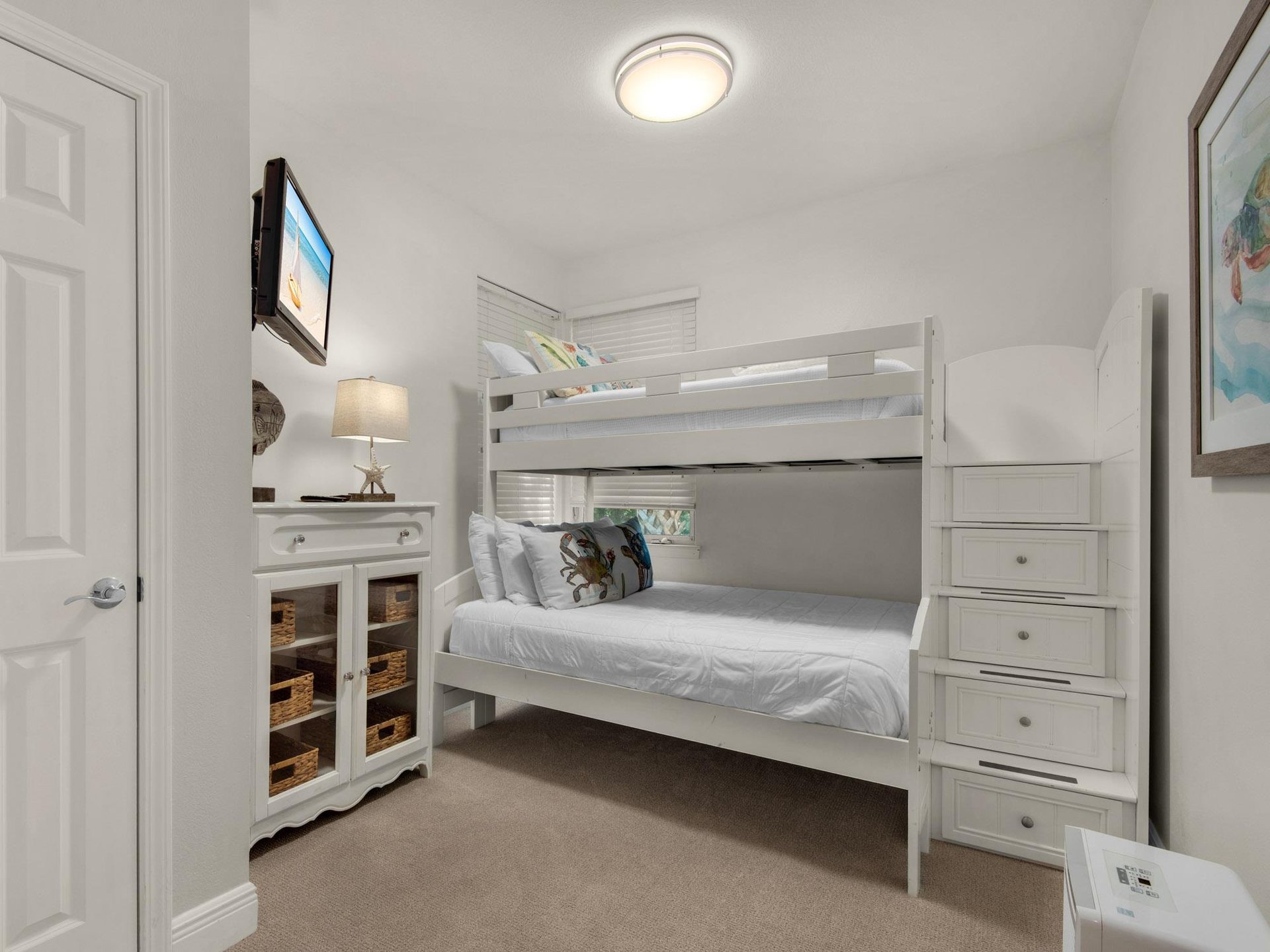 Bedroom 3 with triple bunk twin over full