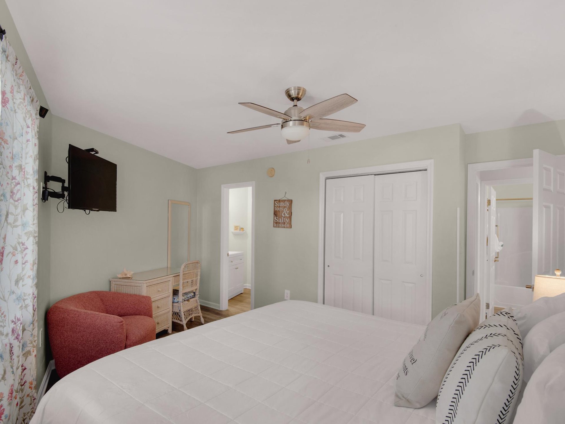 Primary Bedroom with Desk and TV