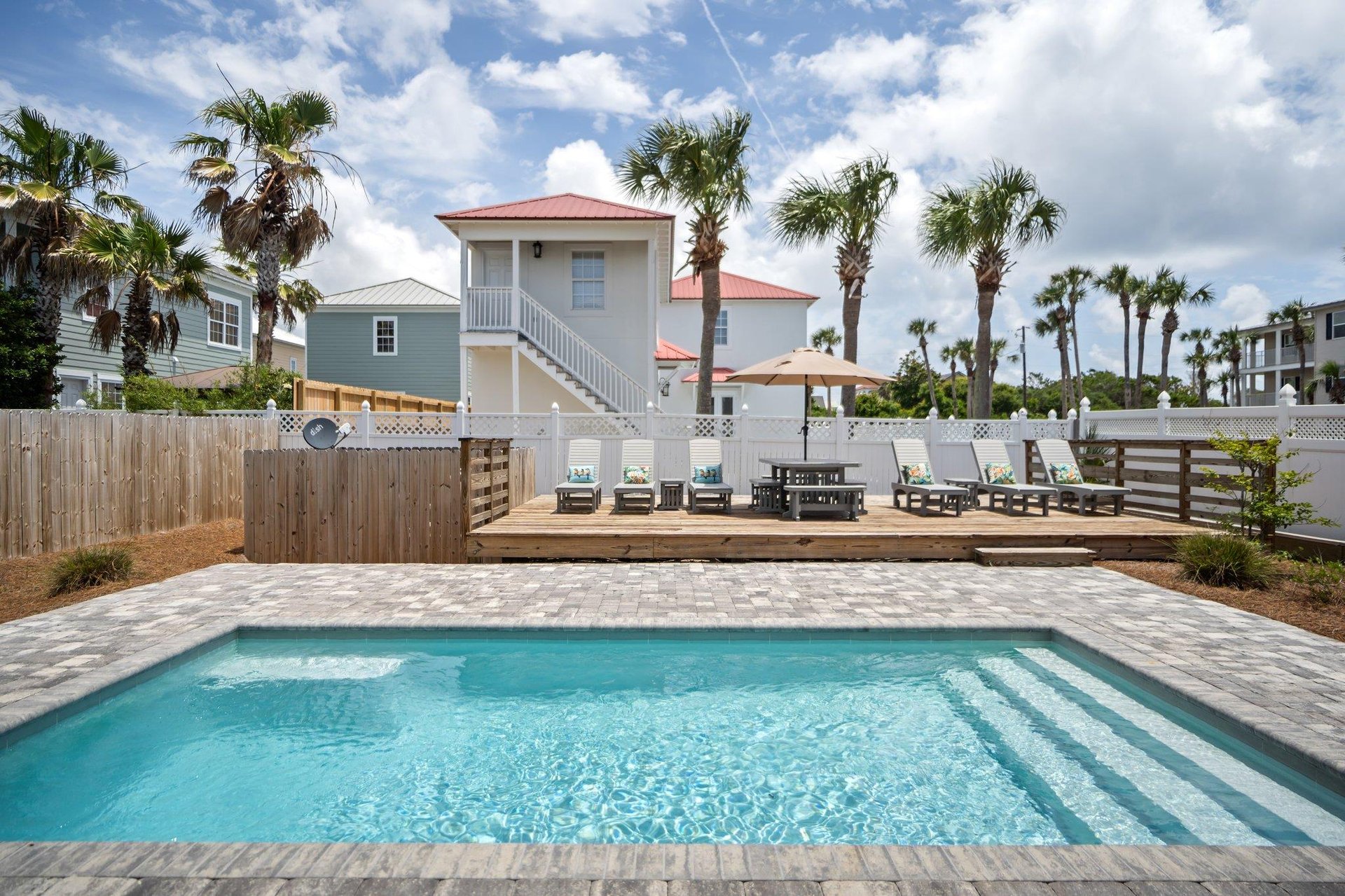 View of Private Pool and Deck from Back Door
