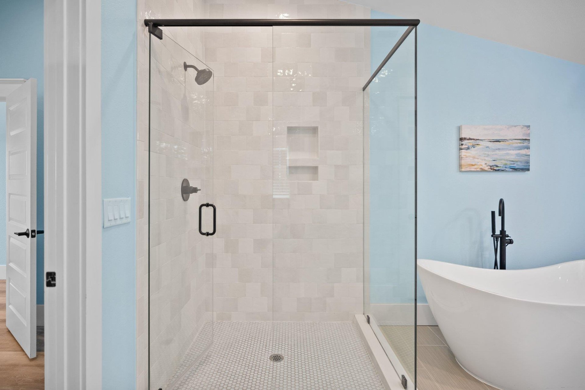 Soaking Tub and WalkIn Shower in Primary Bathroom 7