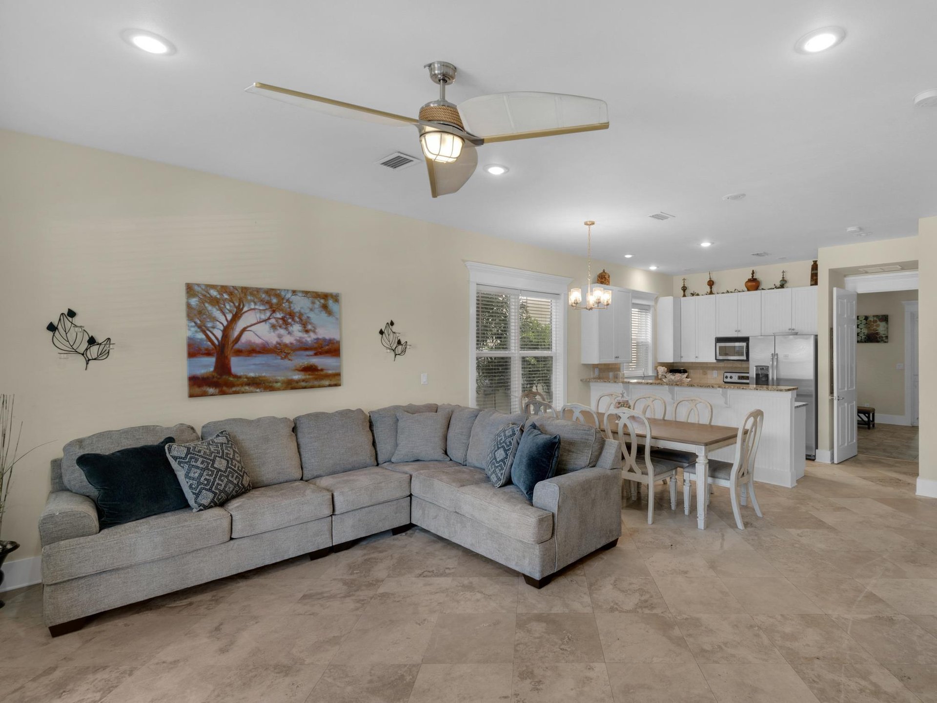 Living area with open floor plan