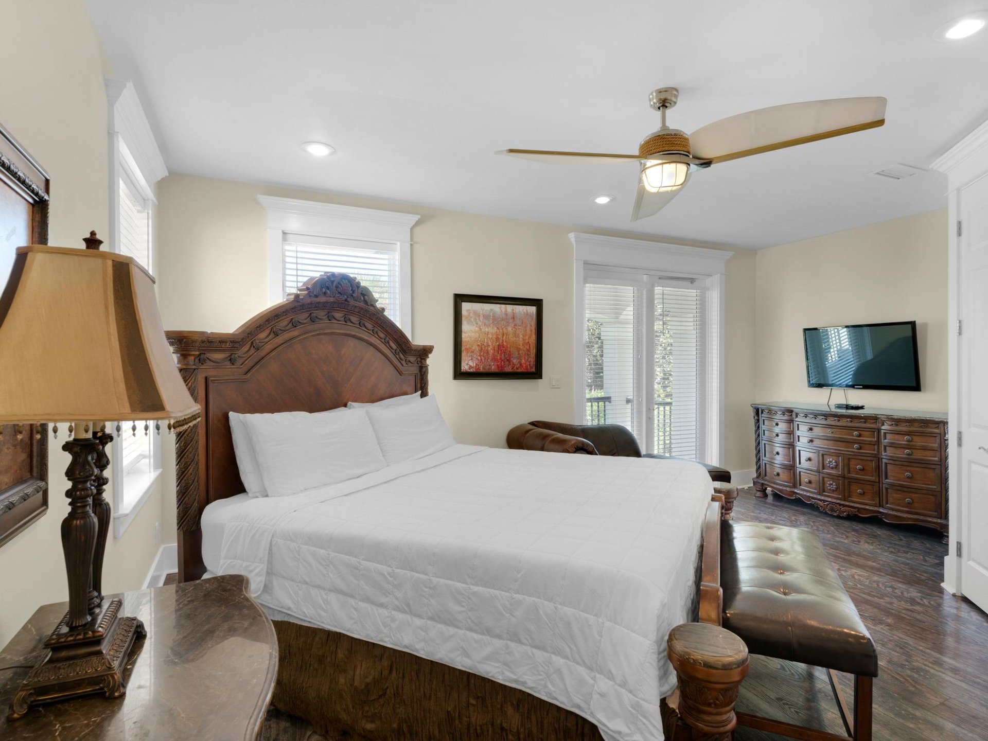 2nd floor bedroom 2 with king and balcony access