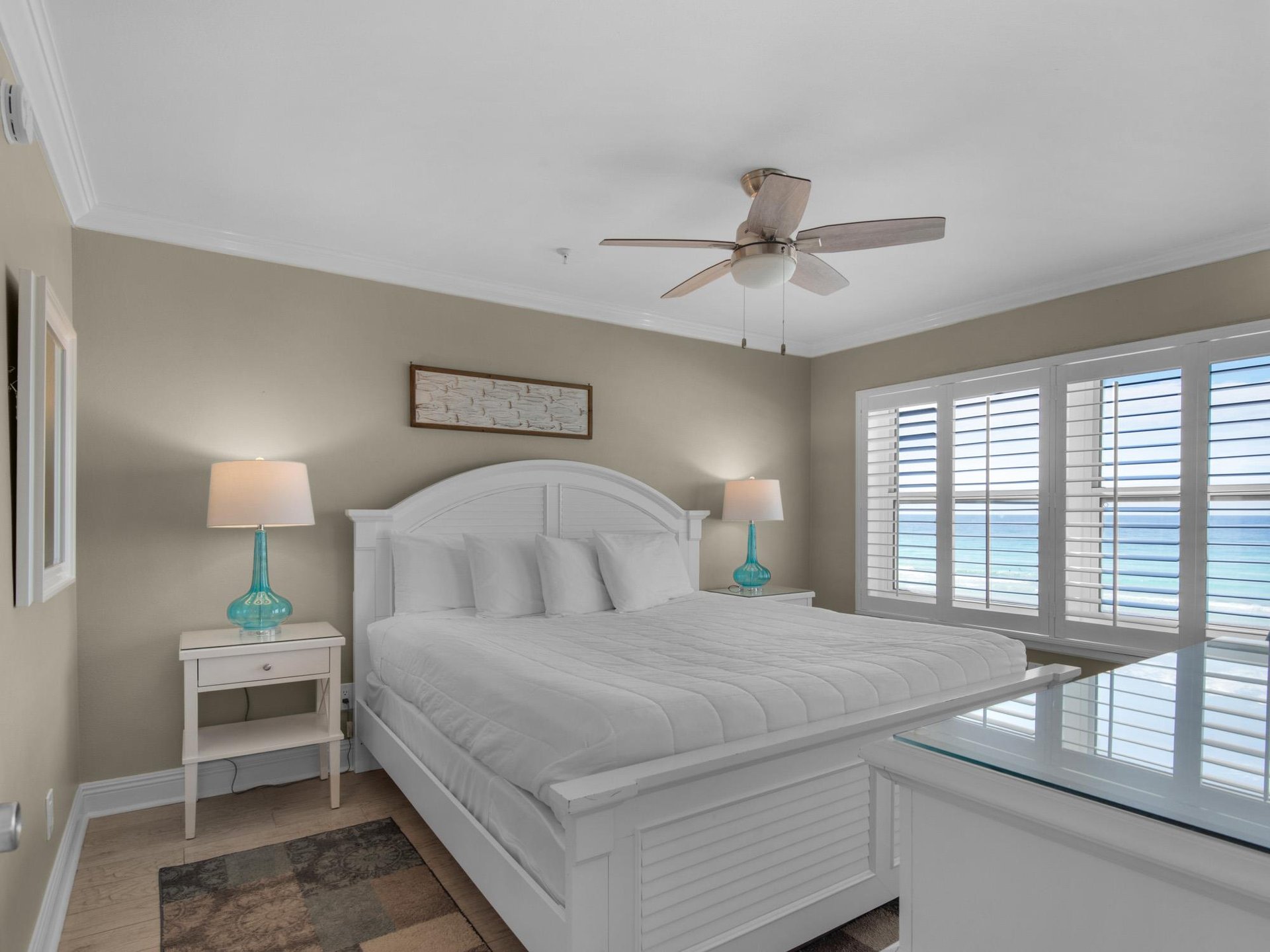 Bedroom 1 with King Bed and Gulf Views