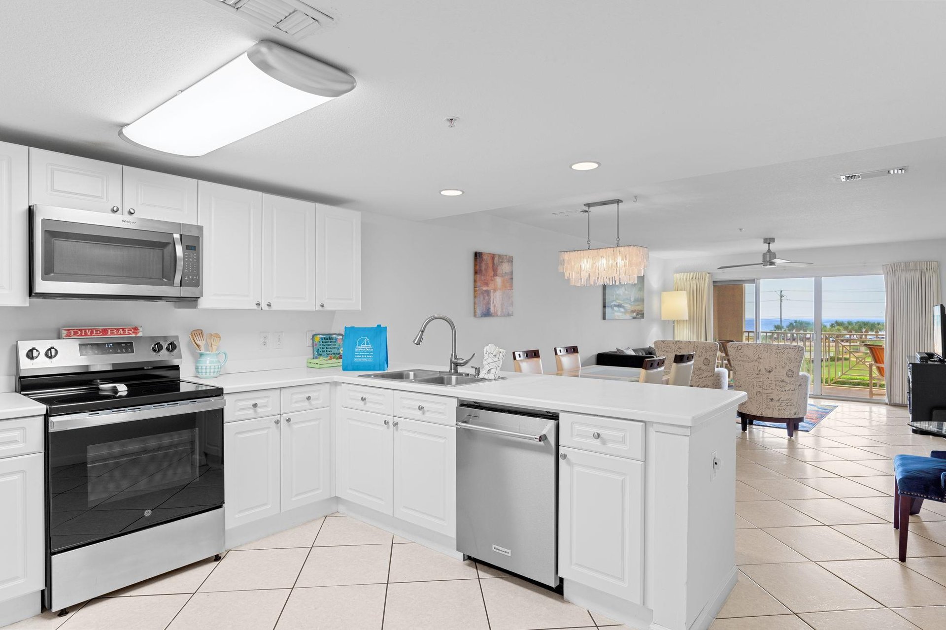Spacious Kitchen open to the Dining and Living Area