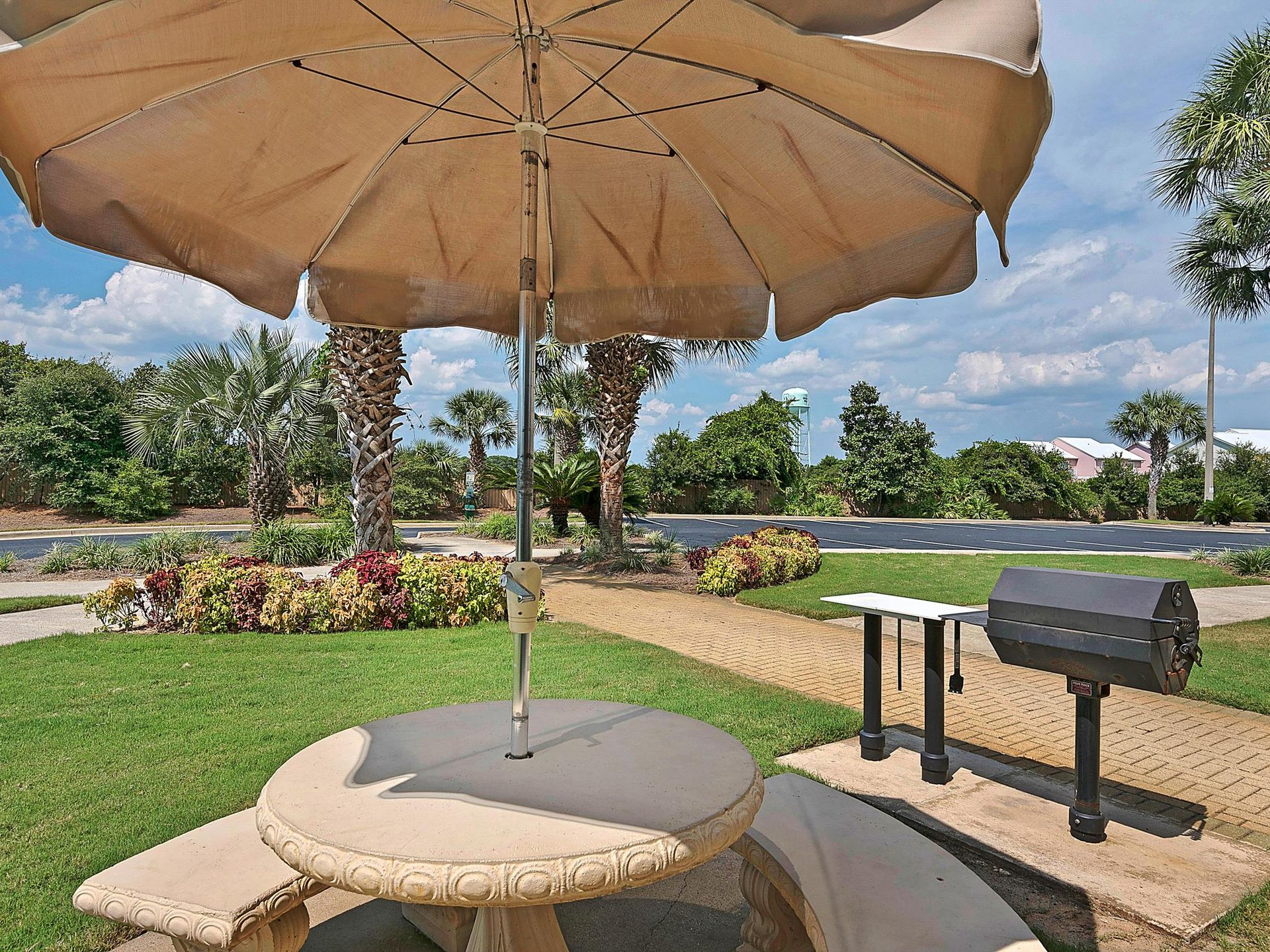 Complex grilling area with multiple stations throughout property