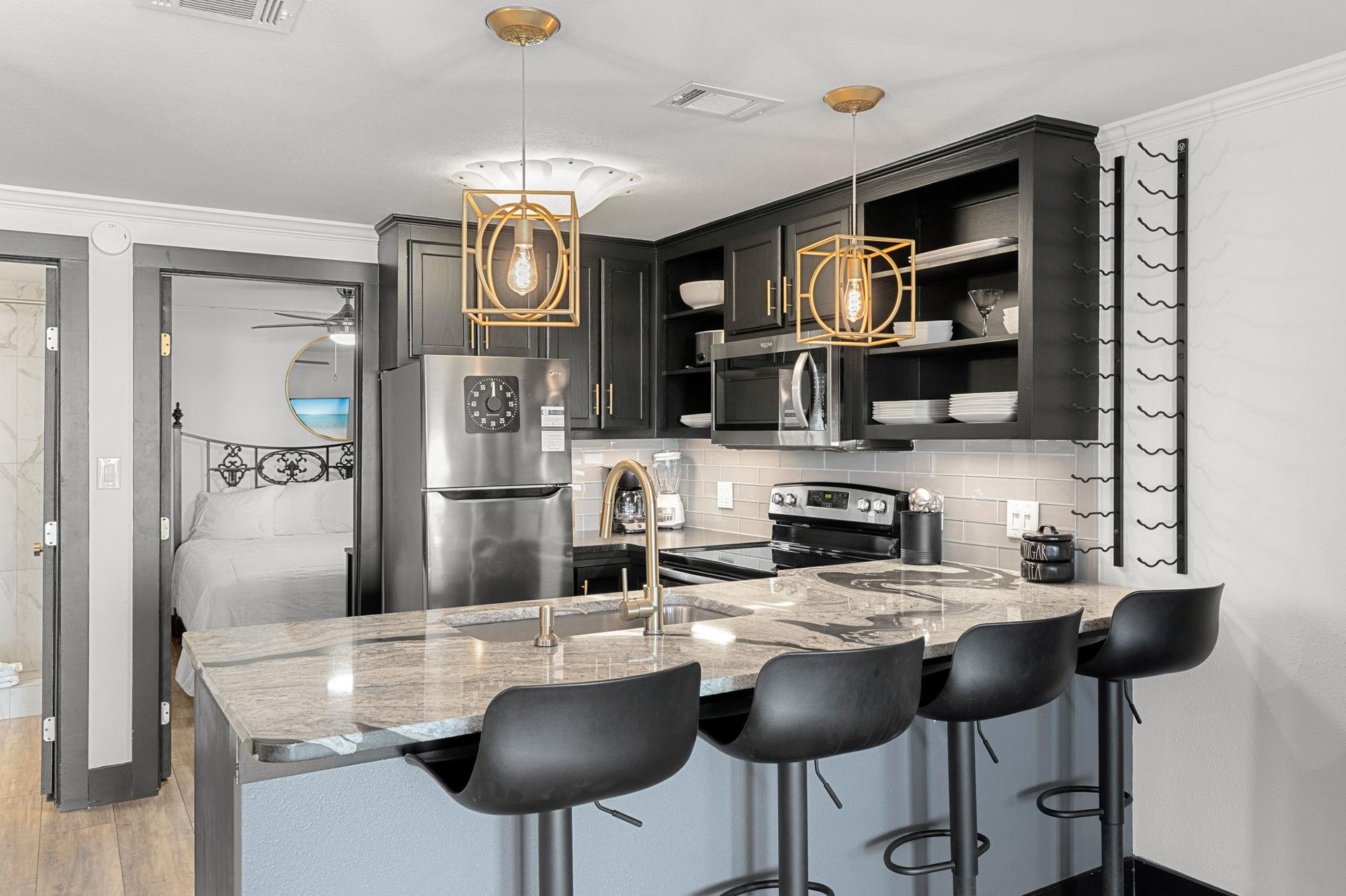 Kitchen on Beach Level with Bar Seating