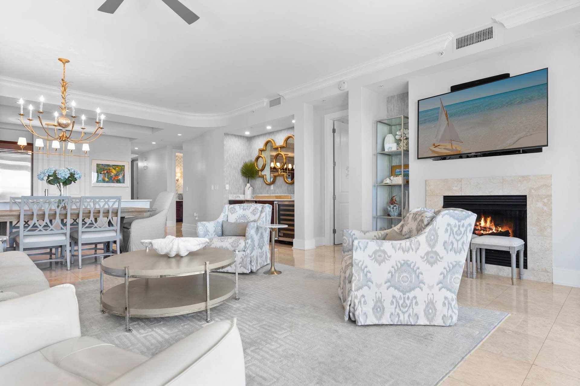 Living Area with Fireplace and Seating for All