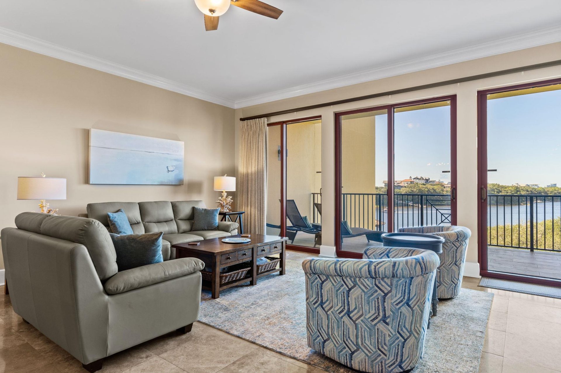 Living Area with Private Balcony