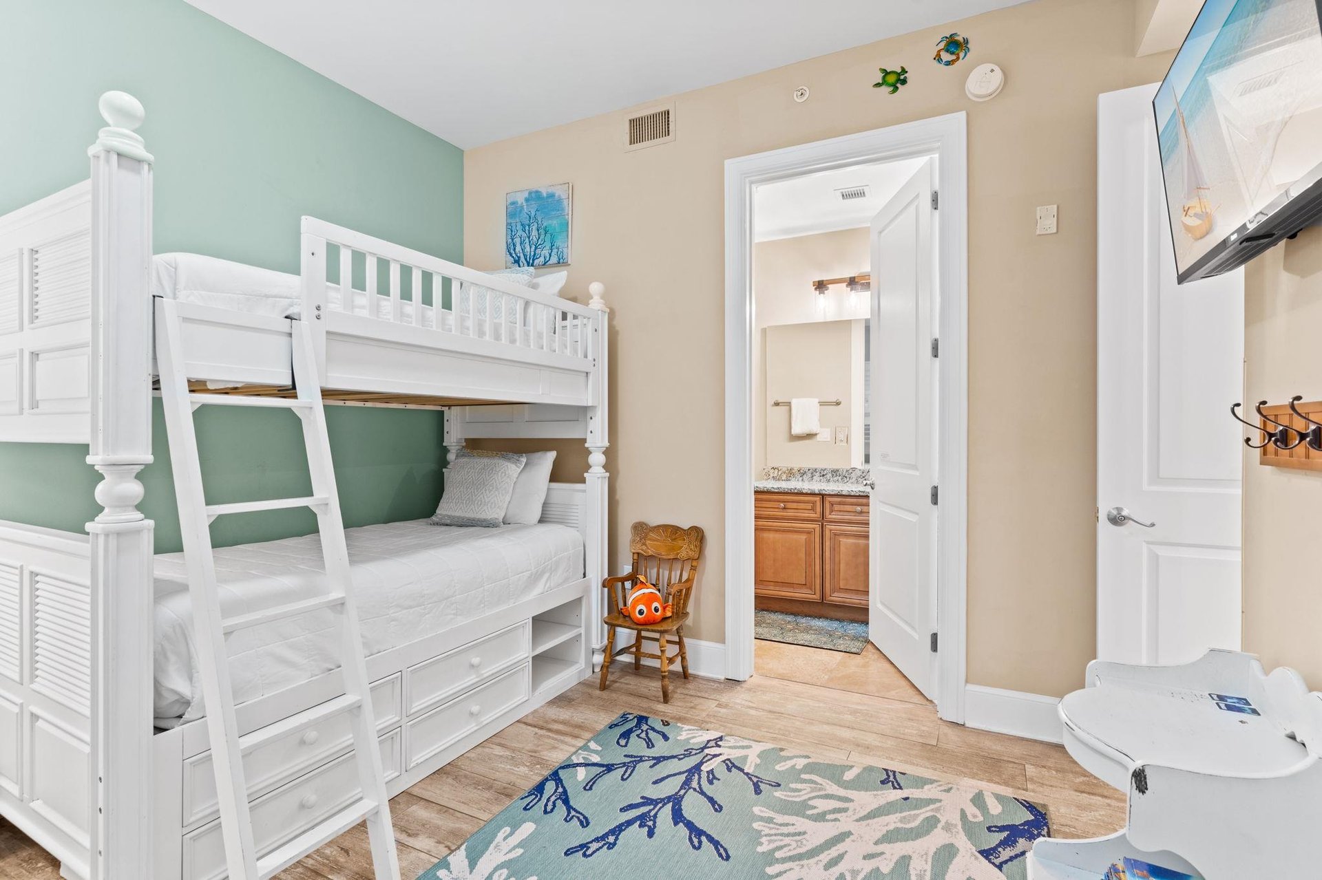 Bedroom 4 on with 2 Bunkbeds and Flat Screen TV