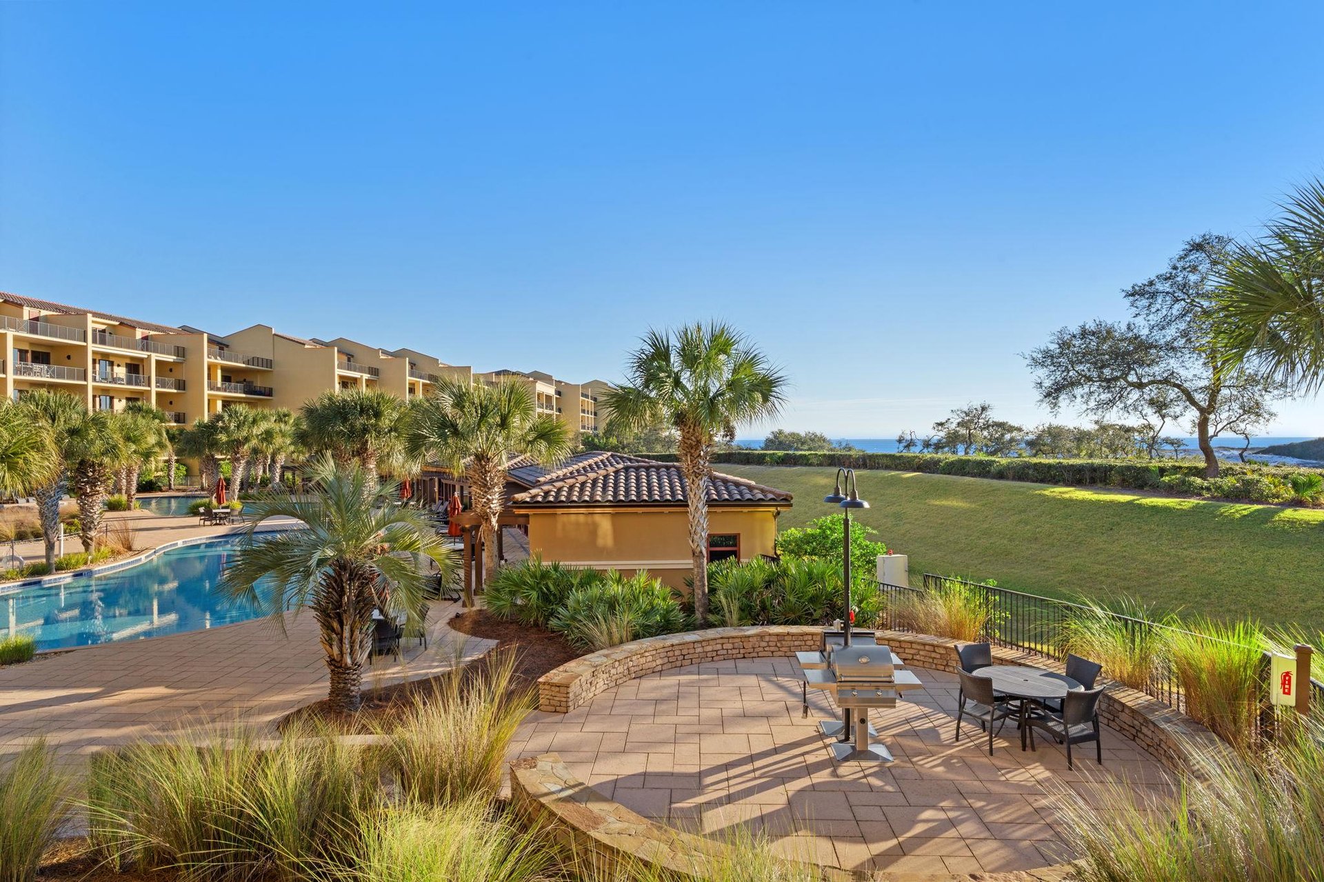 Enjoy the View of the Pool and Grounds