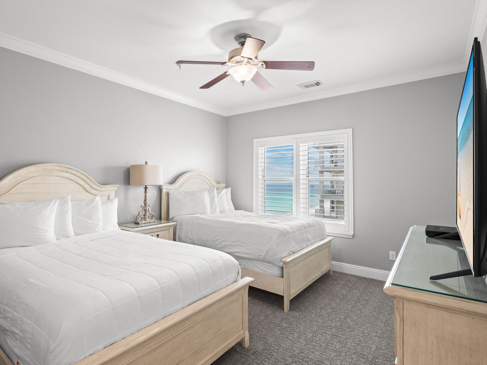 Bedroom 3 with Two Full Beds on First Floor