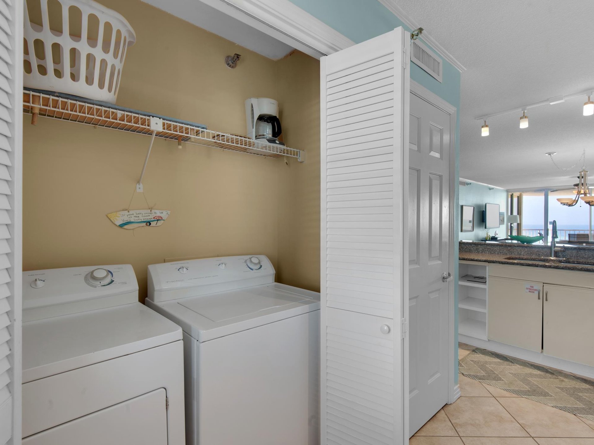 Your inunit laundry nook keeps beach towels and vacation clothes fresh and ready for your next adventure.