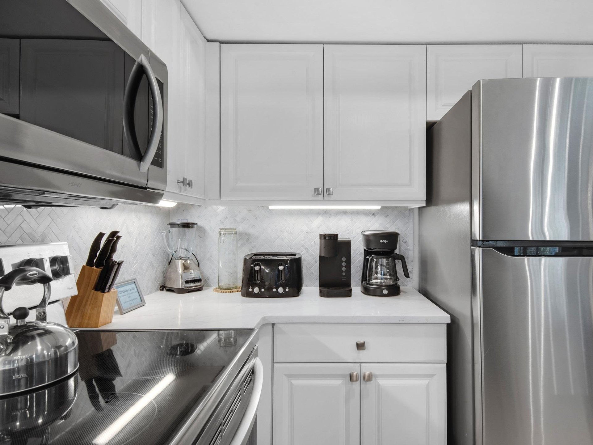 Your fully equipped kitchen features modern appliances and everything you need to prepare delicious meals during your stay.