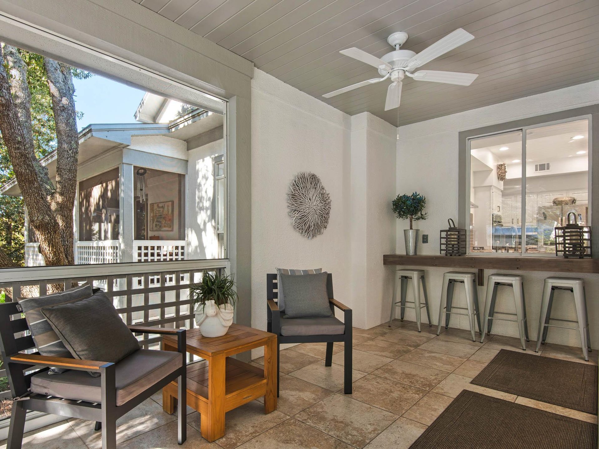 Pass Through Window with Bar Seating